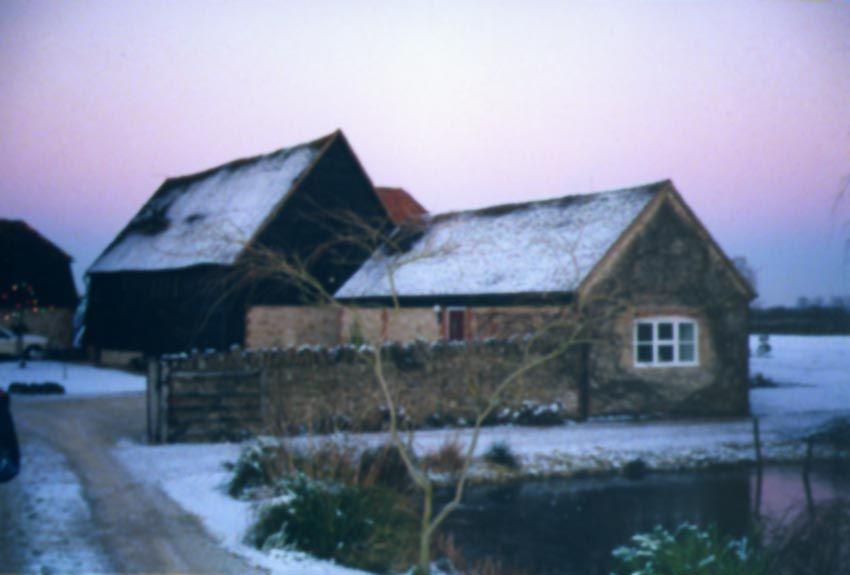 Winter morning at Towersey, east of Thame, southeast of Oxford. The old buildings the dark one was once a barn are now living quarters, meti