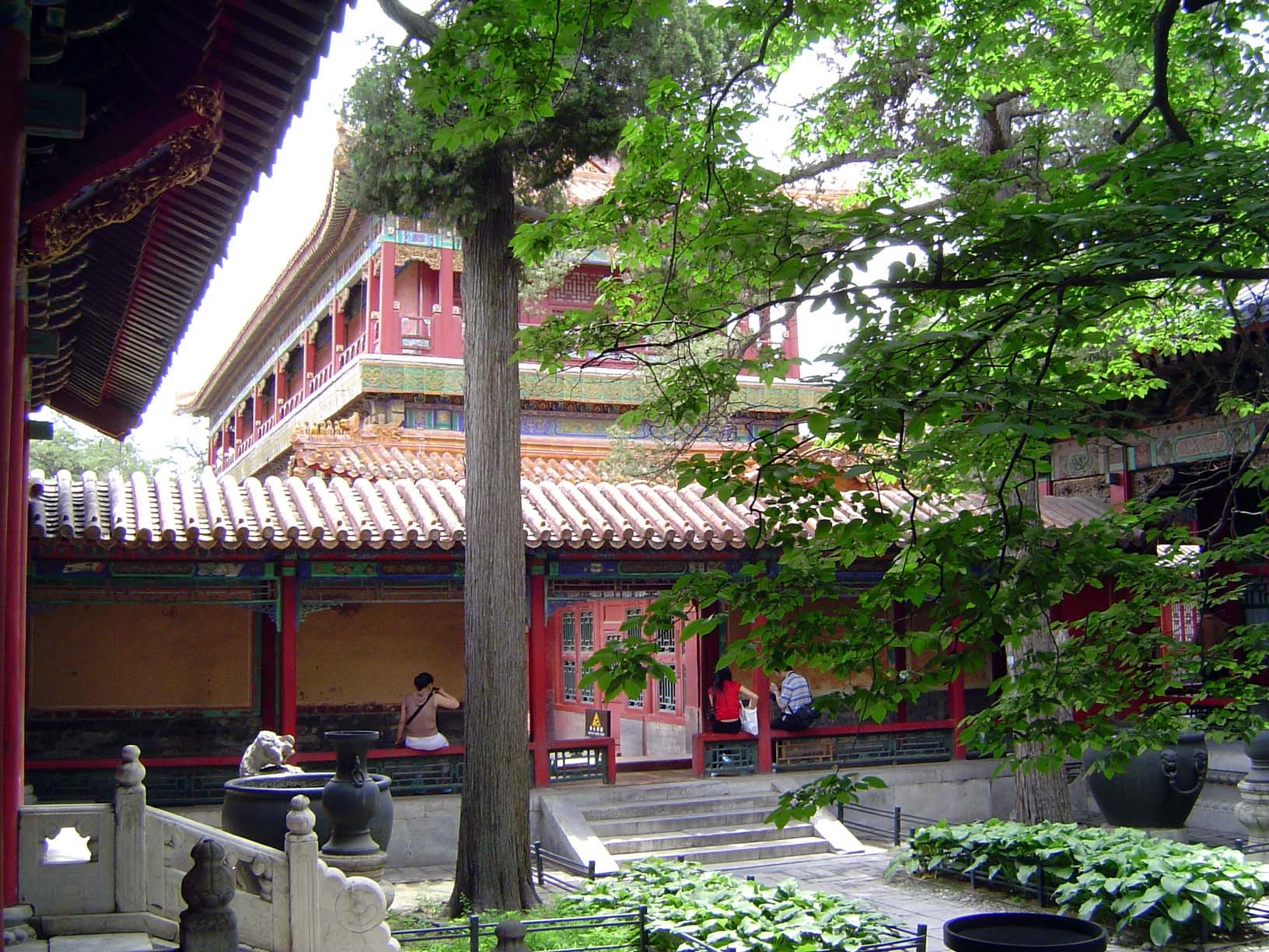 Another view of a rear courtyard behind the Hall of Imperial Supremacy; in the background is the Pavilion of Pleasant Sounds Changyin, where