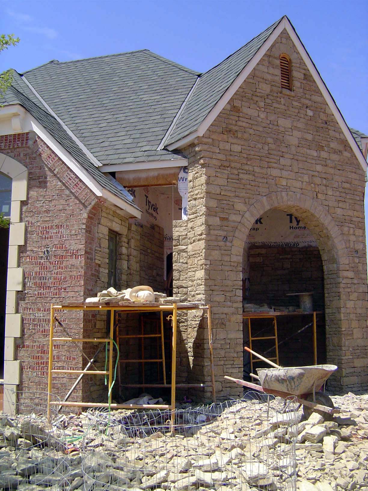 Next step: stone facing.