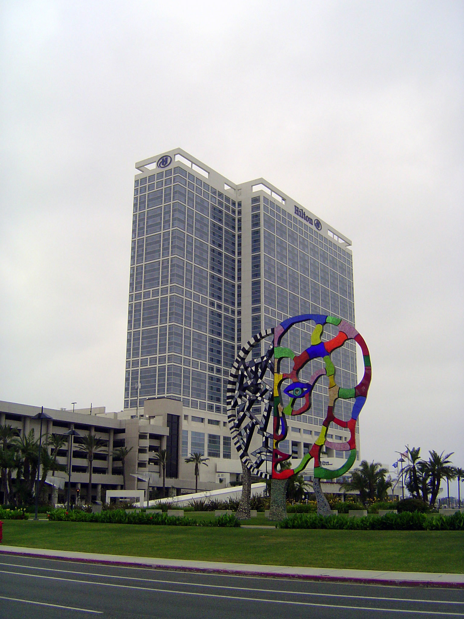 Something newer. The sculpture, by Niki de St. Phalle, is called "Coming Together" and sits in front of the Convention Center.