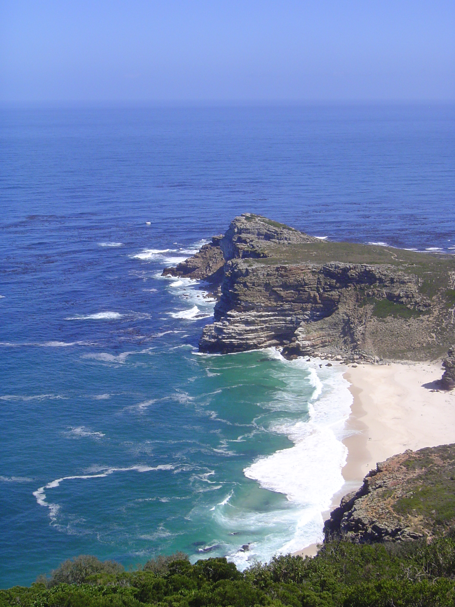 The Cape of Good Hope. Dias named it the Cape of Storms but King João II was more interested in the promise of trade with India than in the