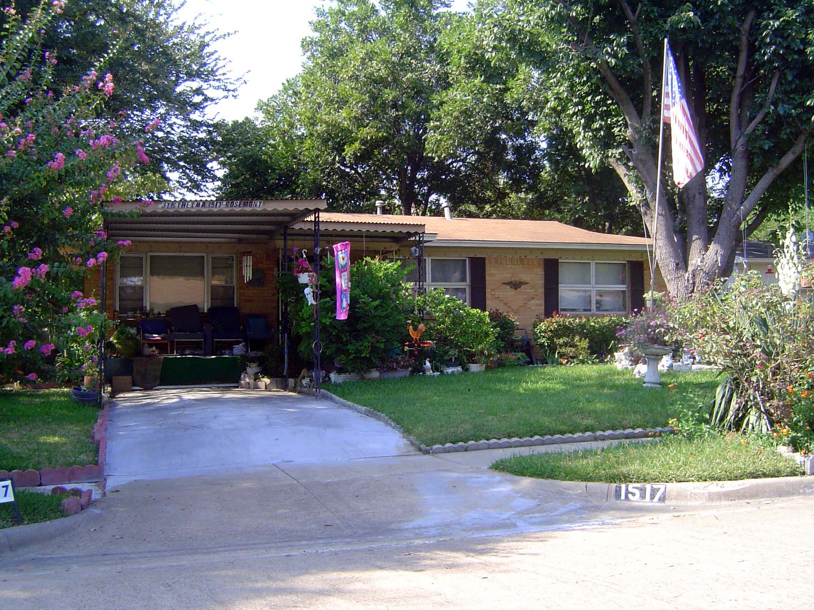 Thousands of houses were built all around the core city of Dallas during the 1950s. Here's one in Mesquite, whose population went from 1,700