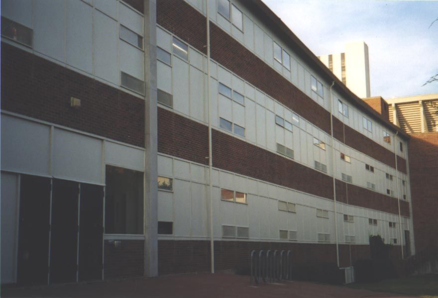 Another building from the brave new modernist world, Gould Hall, designed by Walter and Robert Vahlberg and opened in 1949. Can you see the
