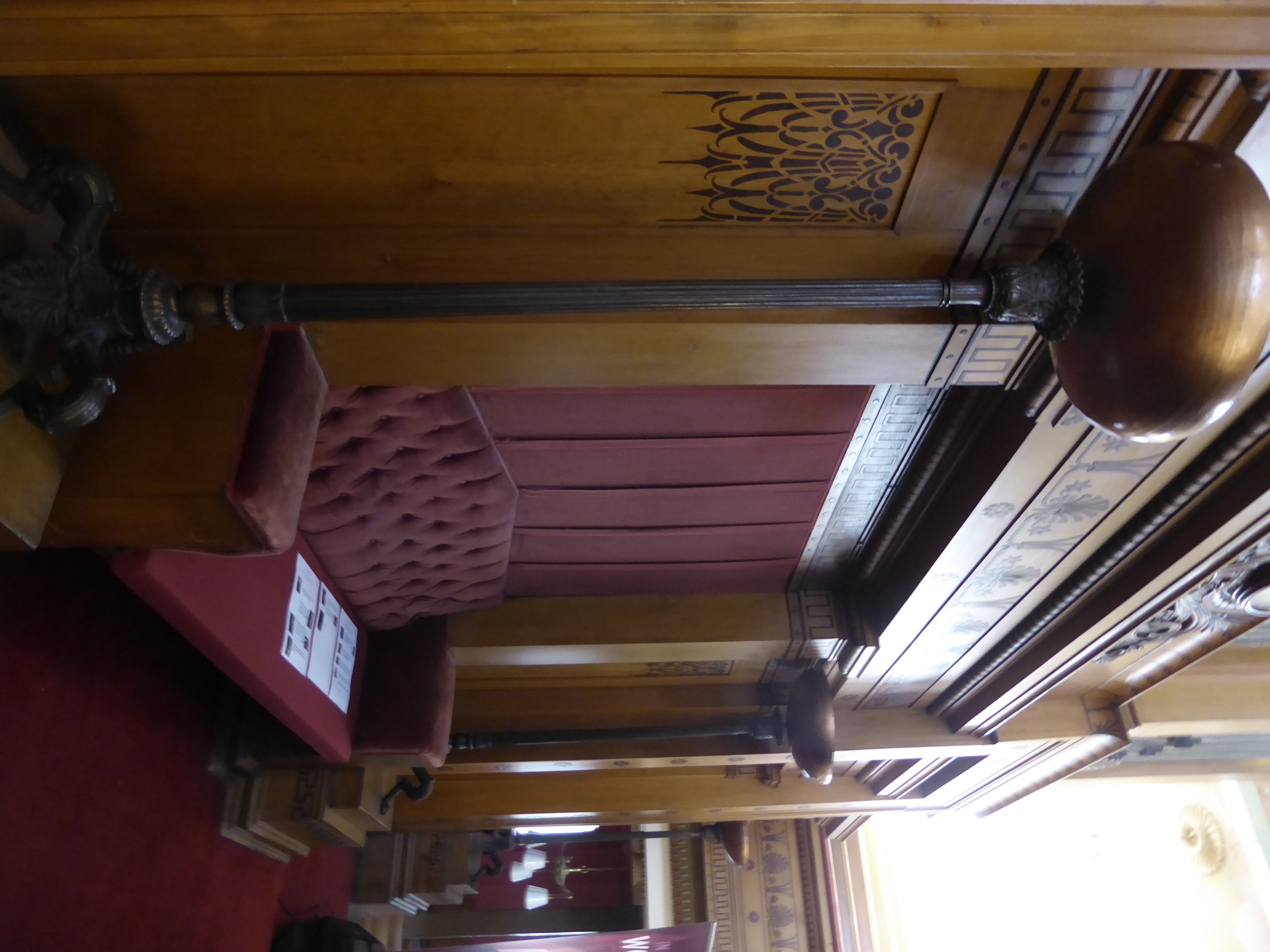 Nice lamps, but the view from behind the pulpit is the back of the screen.