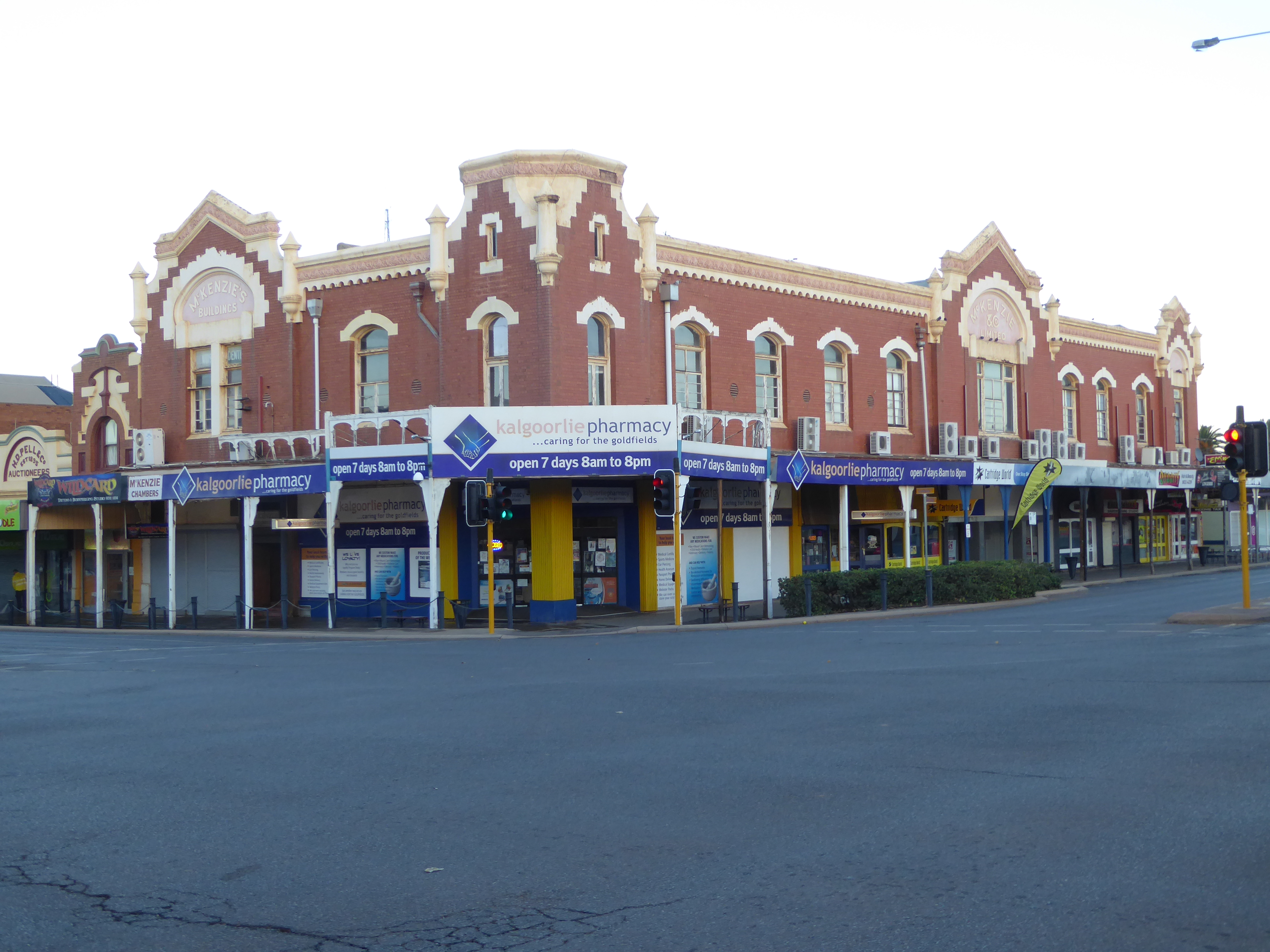 In 1904, R.D. McKenzie opened this hardware and furnishings store. We're kitty-corner from the Exchange Hotel, so streetcar lines crossed in