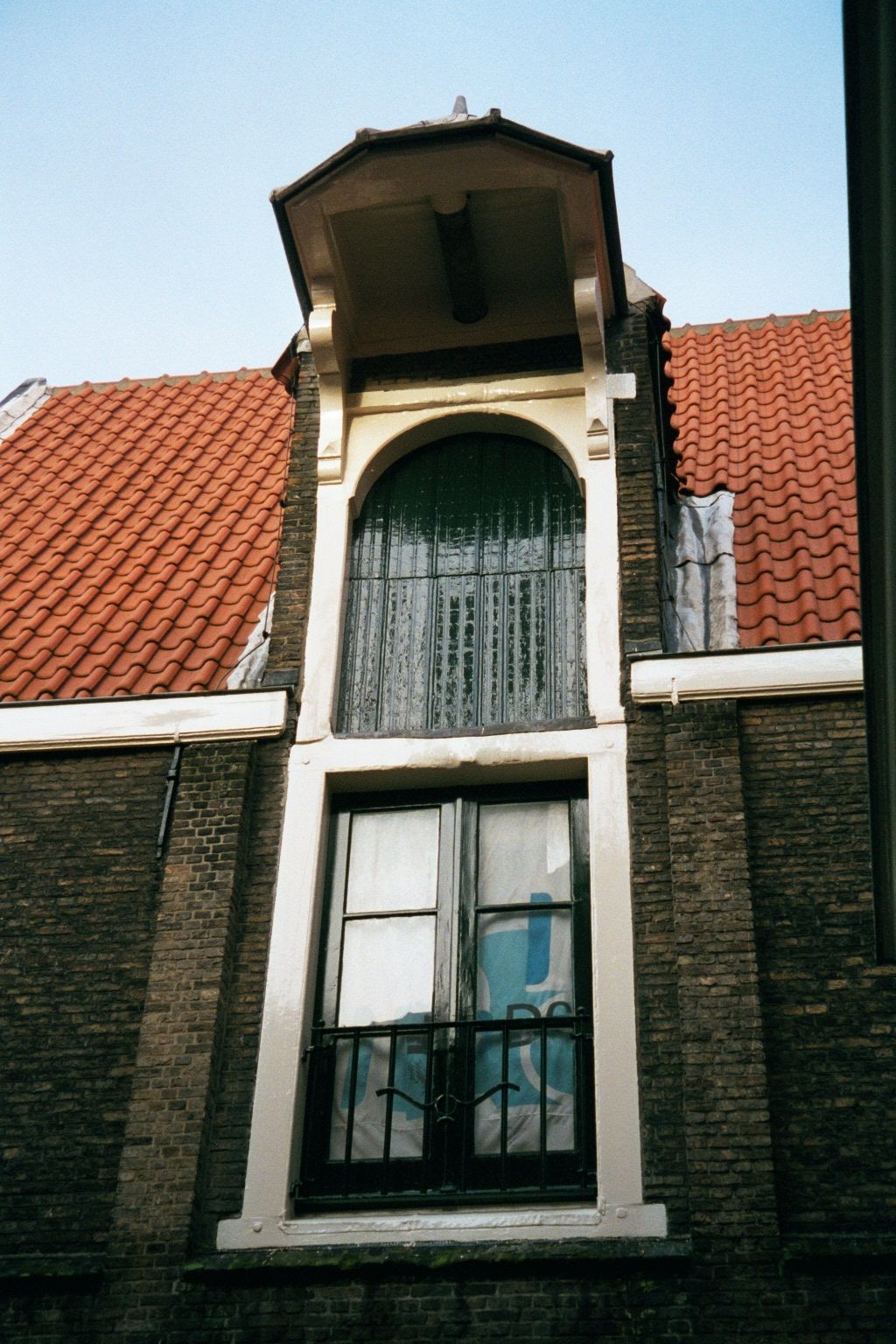 Inside the building's courtyard, signs of its previous life as a warehouse.