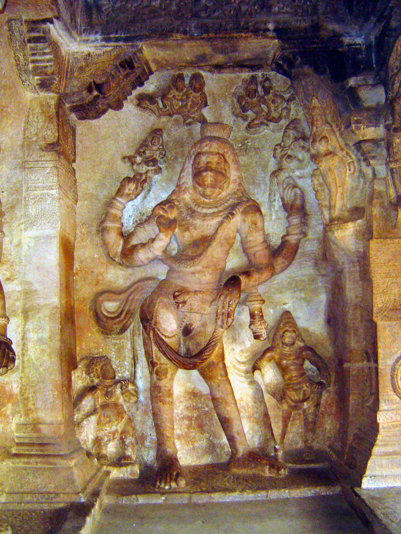 Narasimha, another avatar of Vishnu, this time as the man-lion that defeated Hiranyakasipu, brother of the giant defeated by Varaha. Hiranya