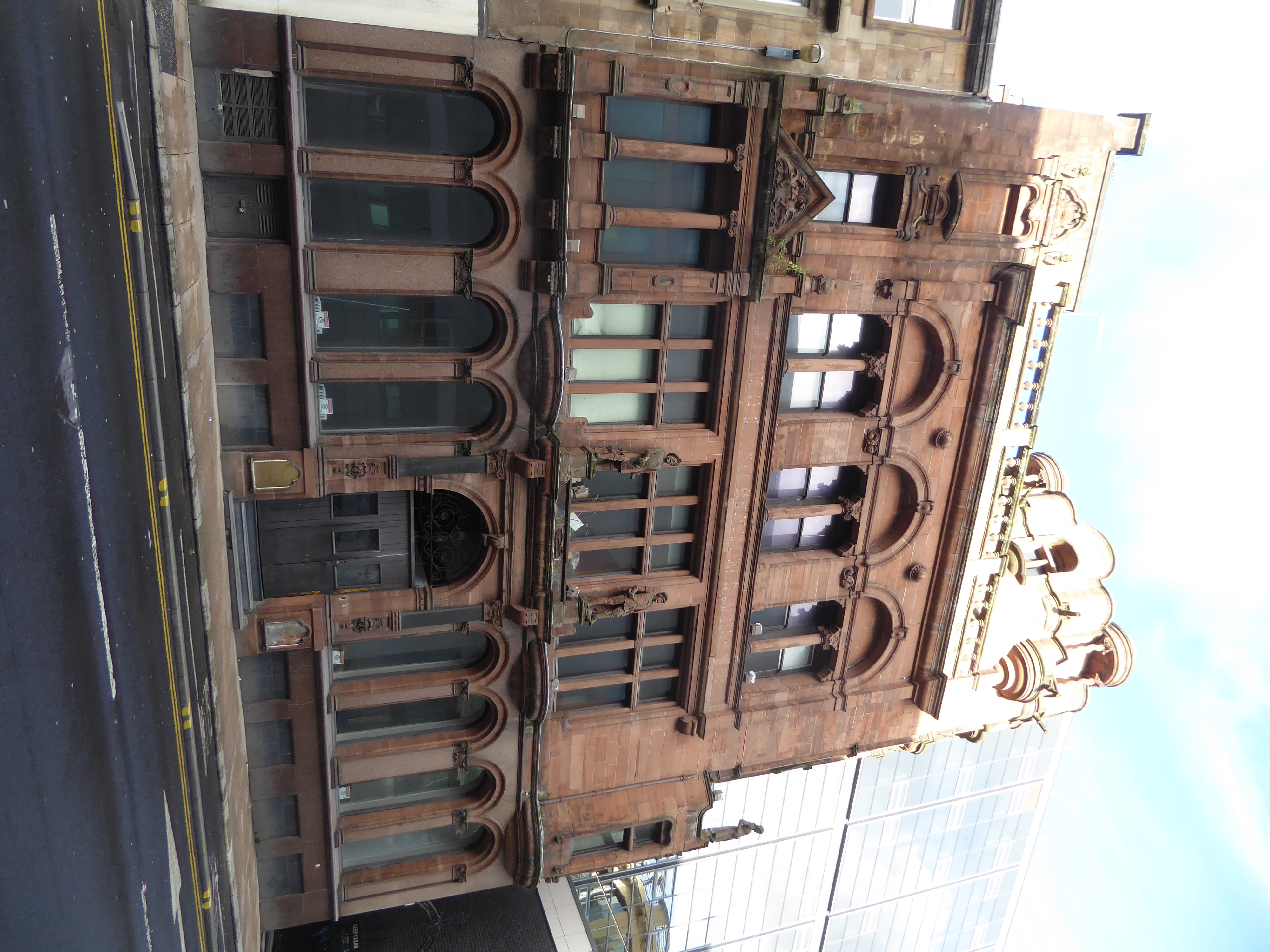 Idiosyncrasies aplenty. Here, on Waterloo Road a few blocks west of the central station is a building with three life-sized figures.