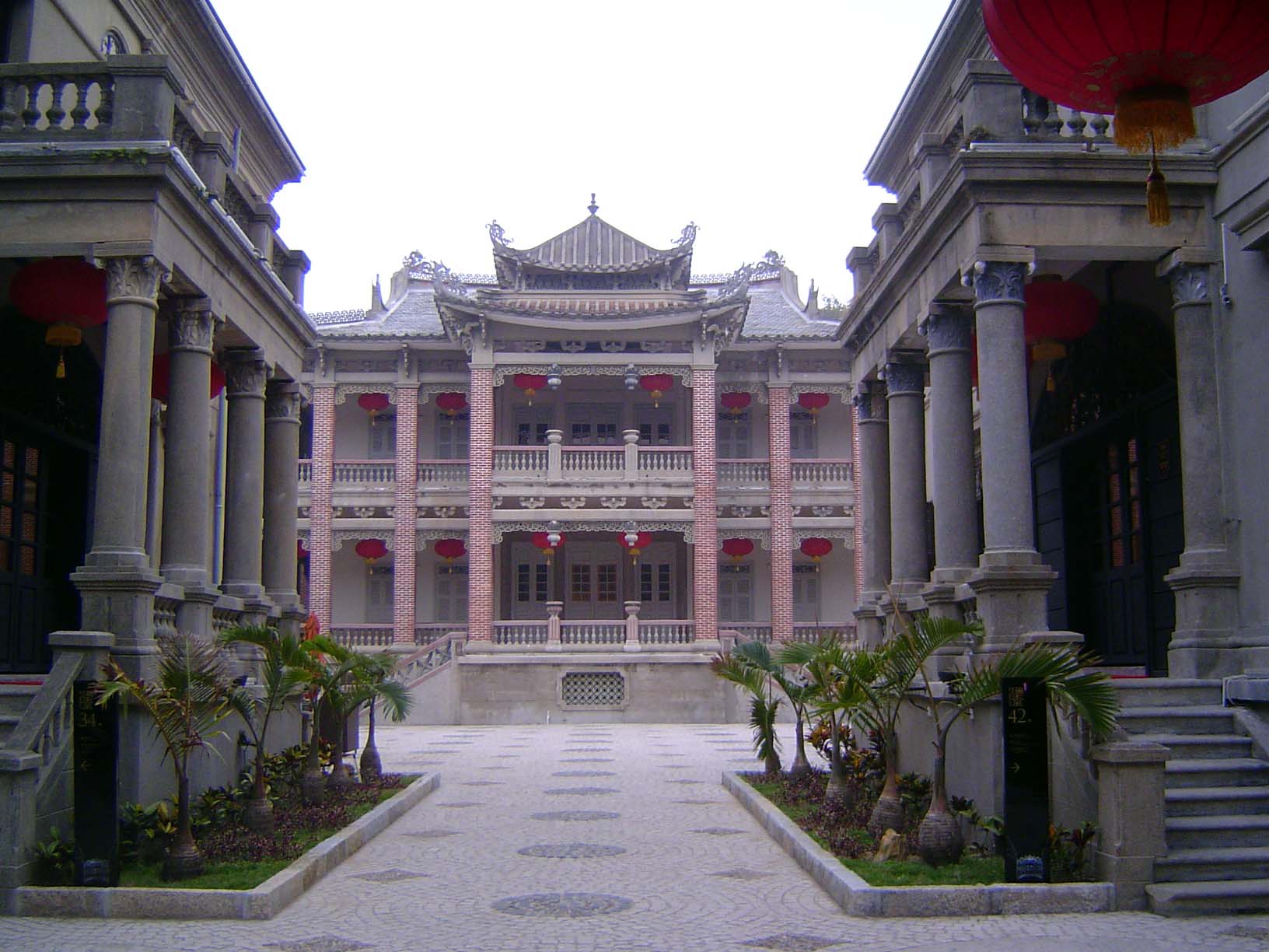 Here's a place in vastly better shape, though we can't go in. It's from 1920 and was the villa of Huang Rongyuan, built by a father and son