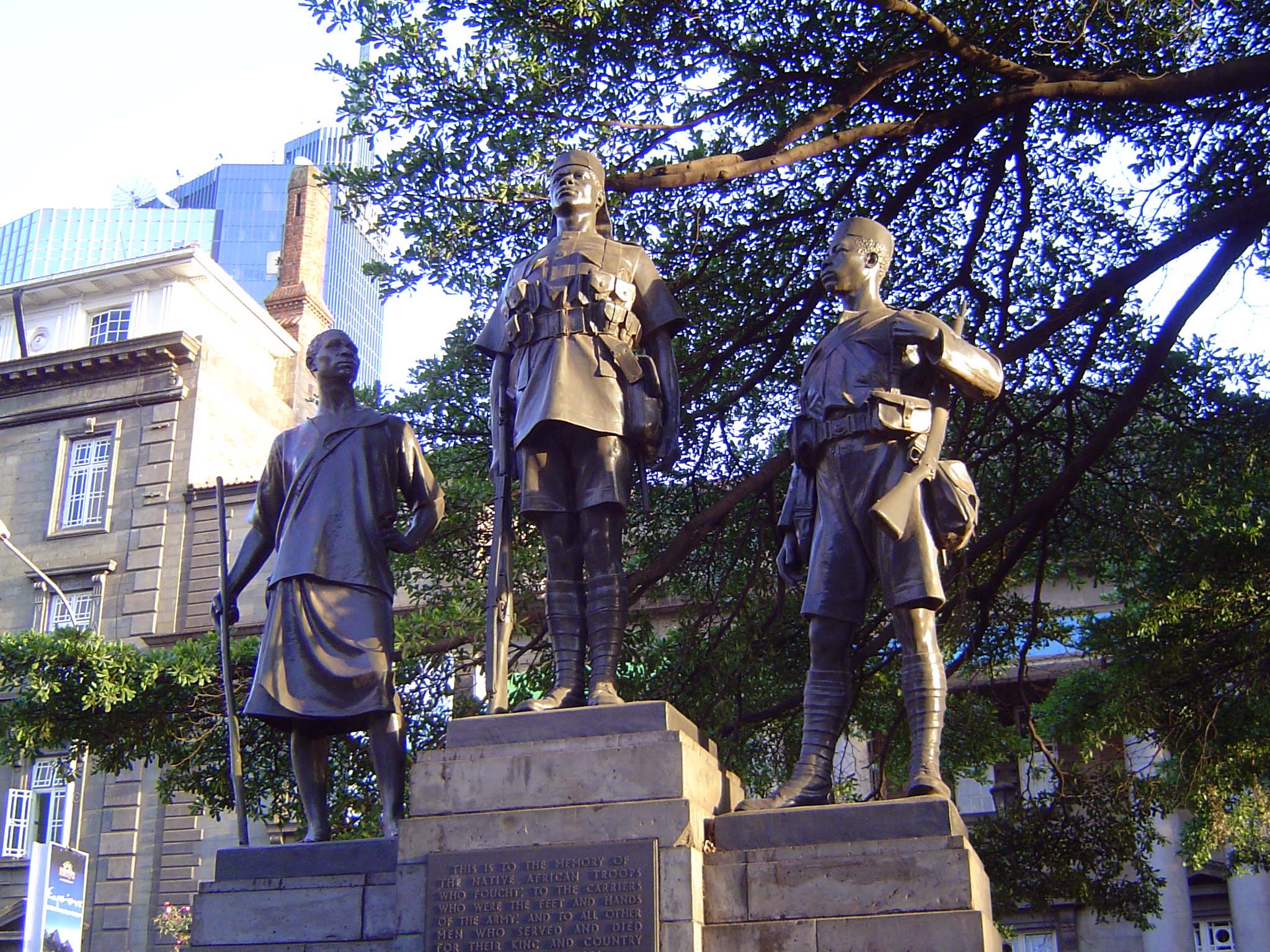 Speaking of war graves, the Commonwealth War Graves Commission erected this monument to African forces. A different statue, with a considera