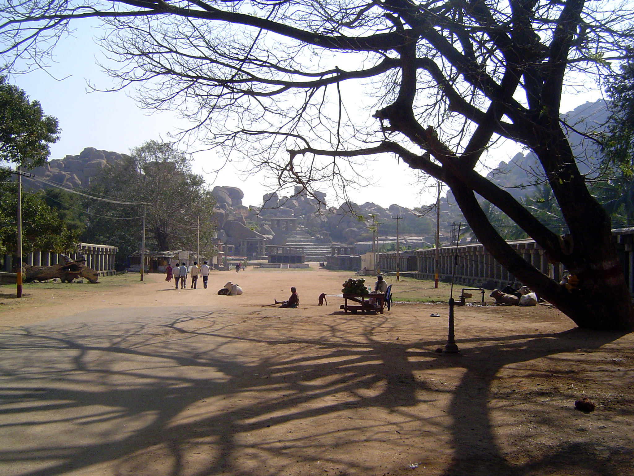 The temples of Vijayanagar were commercial magnets, and the major ones all had bazaars organized around broad, straight streets leading to t