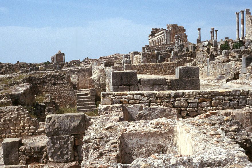 Partly reconstructed ruins.