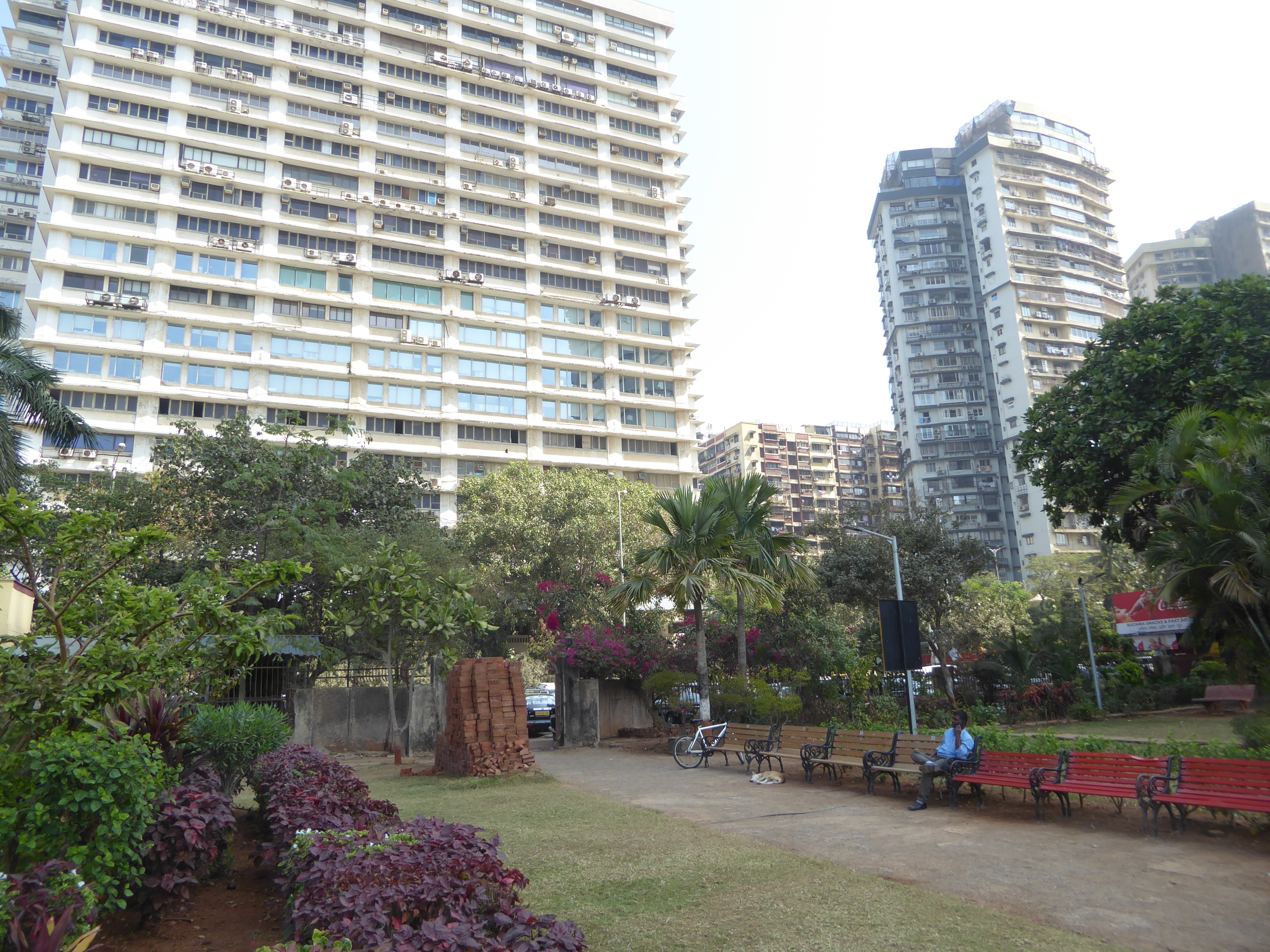 Here's the high end, one of the Maker Towers, where a two-bedroom apartment will cost you over USD 1 million. The neighborhood is Cuffe Para