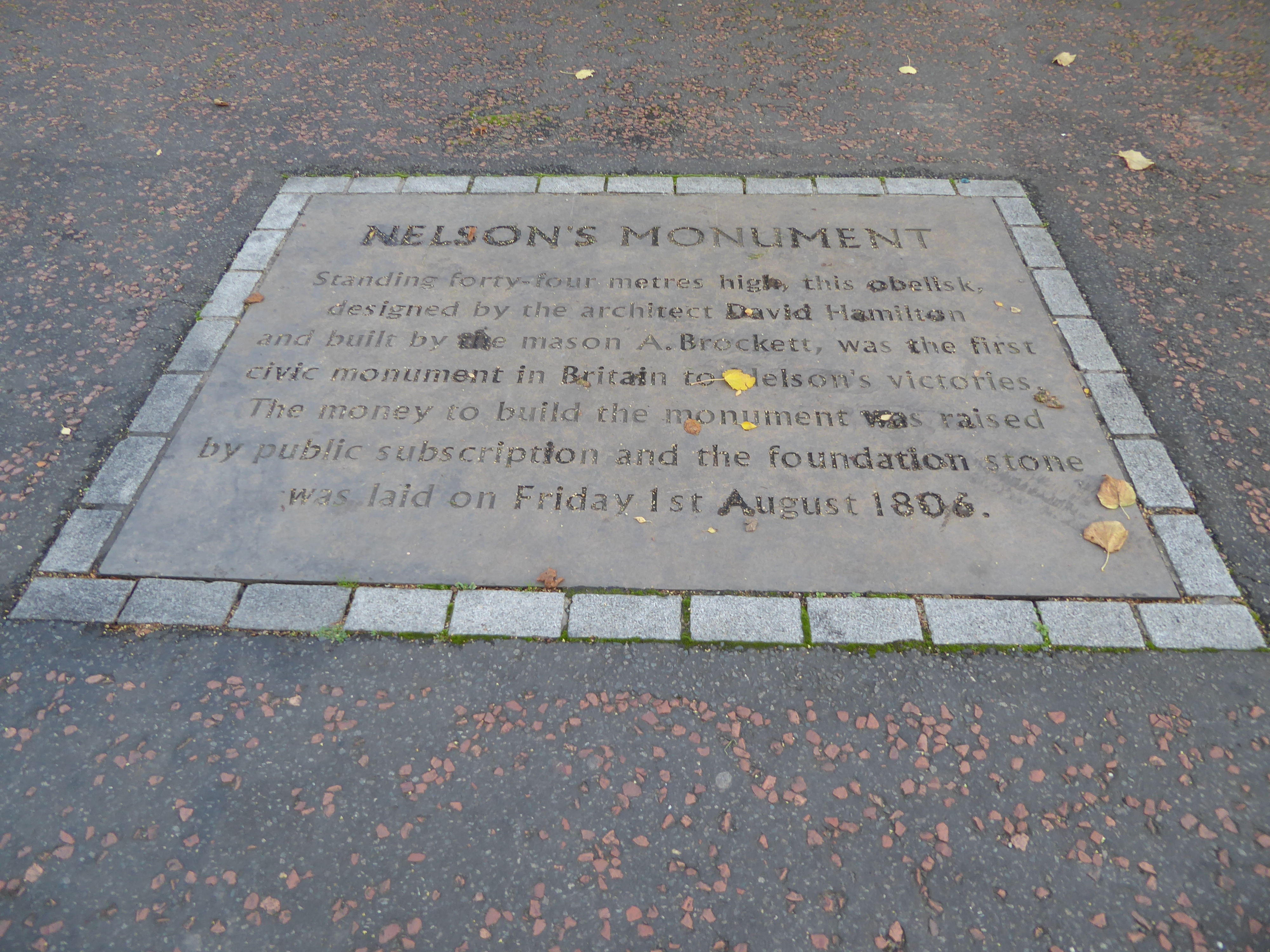 Nelson had died at Trafalgar a year earlier.