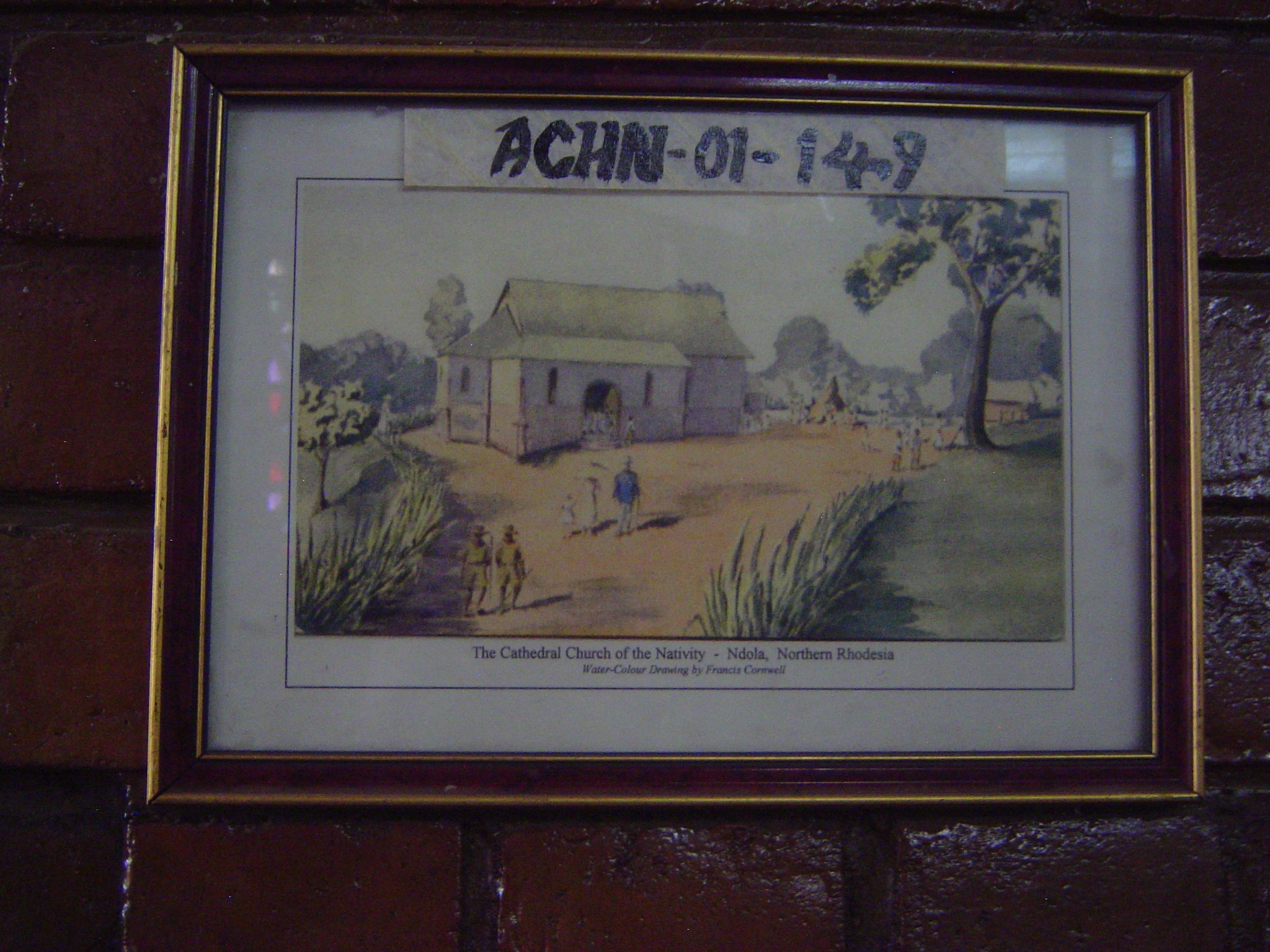 A watercolor of the original building.