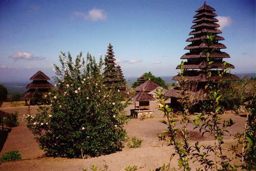 The island's most important temple complex, Pura Besakih, stands on the slope of Mt. Agung and in the face of strong winds blowing steadily