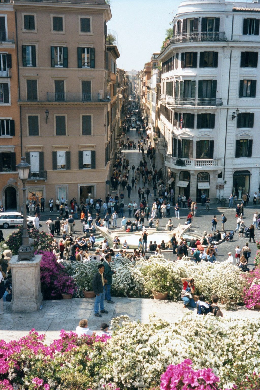 Looking down the steps toward the stylish Via Condotti.