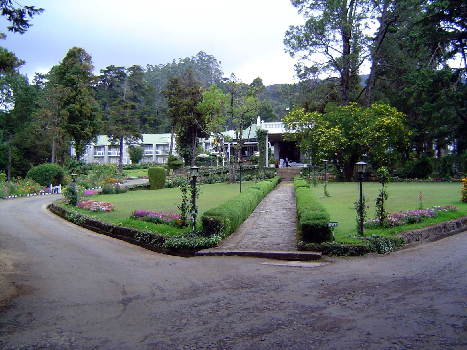 The town has lots of hotels and guesthouses, which around holidays can be very crowded. Here, the approach to the St. Andrew's Hotel.