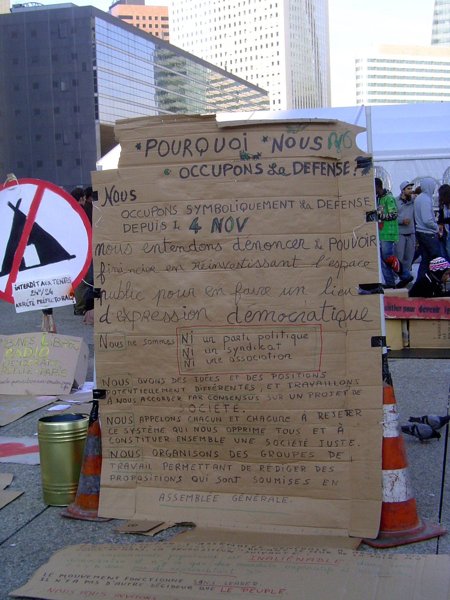 Meanwhile late 2011, protesters have their own version of Occupy Wall Street. Why on earth would they choose this part of Paris?