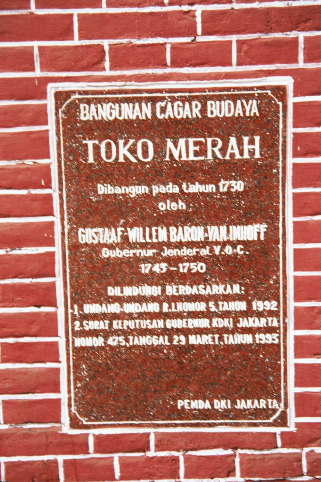Wallside plaque.