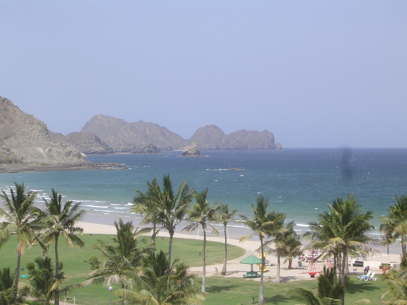 The same stretch of coast viewed from a nearby hotel.