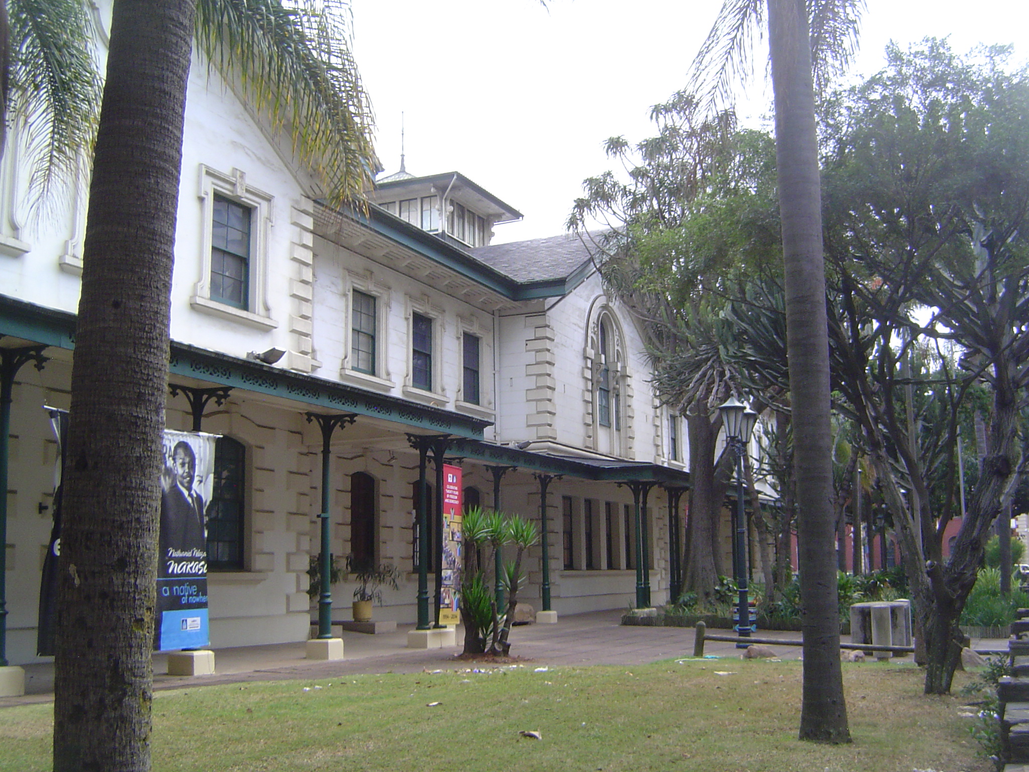 Perhaps the oldest surviving government building is this, the Old Court House, now the Local History Museum. With palms and euphorbias.