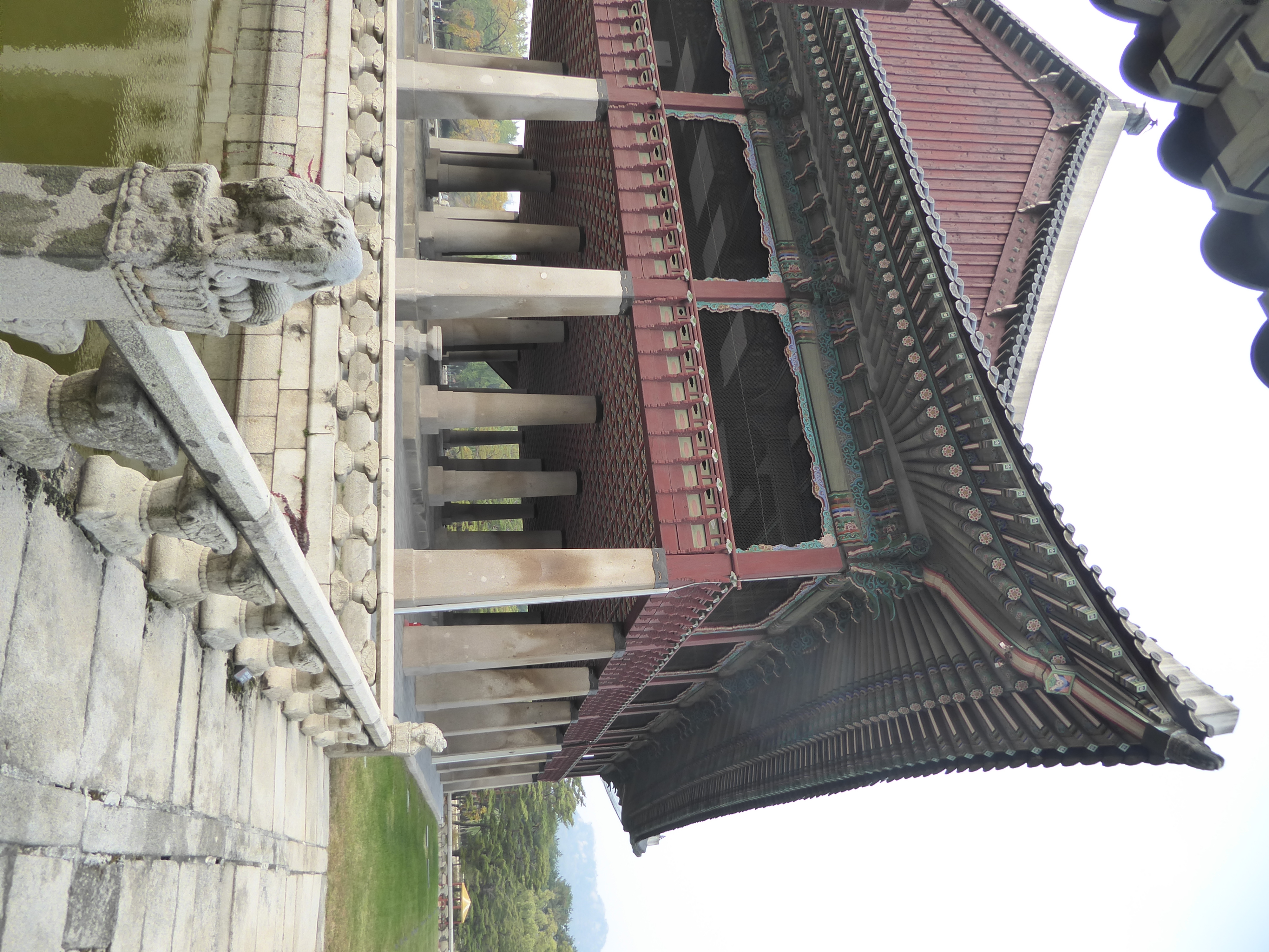 Off to one side: Kyonghwe-ru, a banquet hall and more, because each of the 48 columns is marked with the name of one of the 24 Korean season