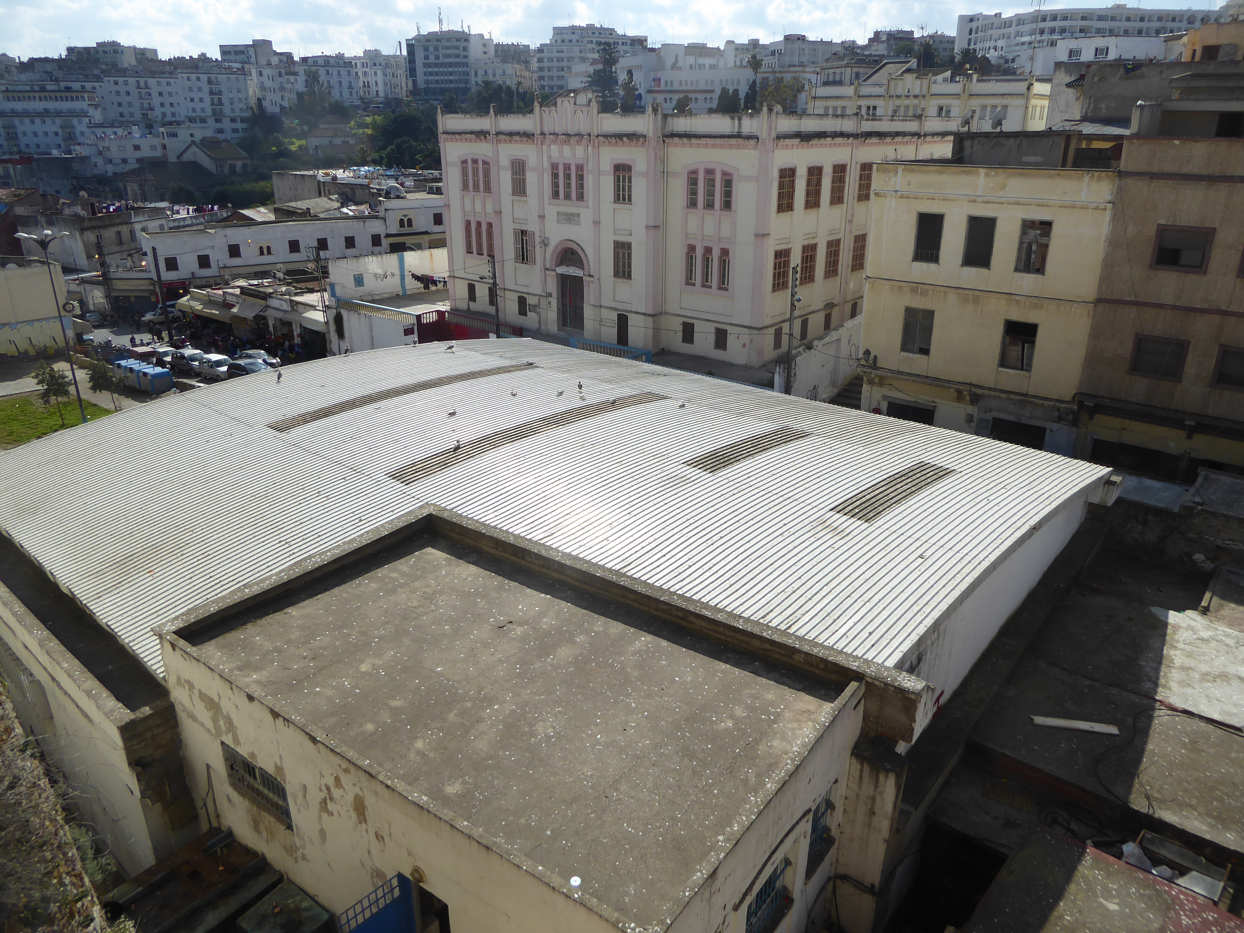 At about 8 o'clock on our little imaginary clockface, this is the roof of the meat market. The photo was taken from a window in the Musee Lo