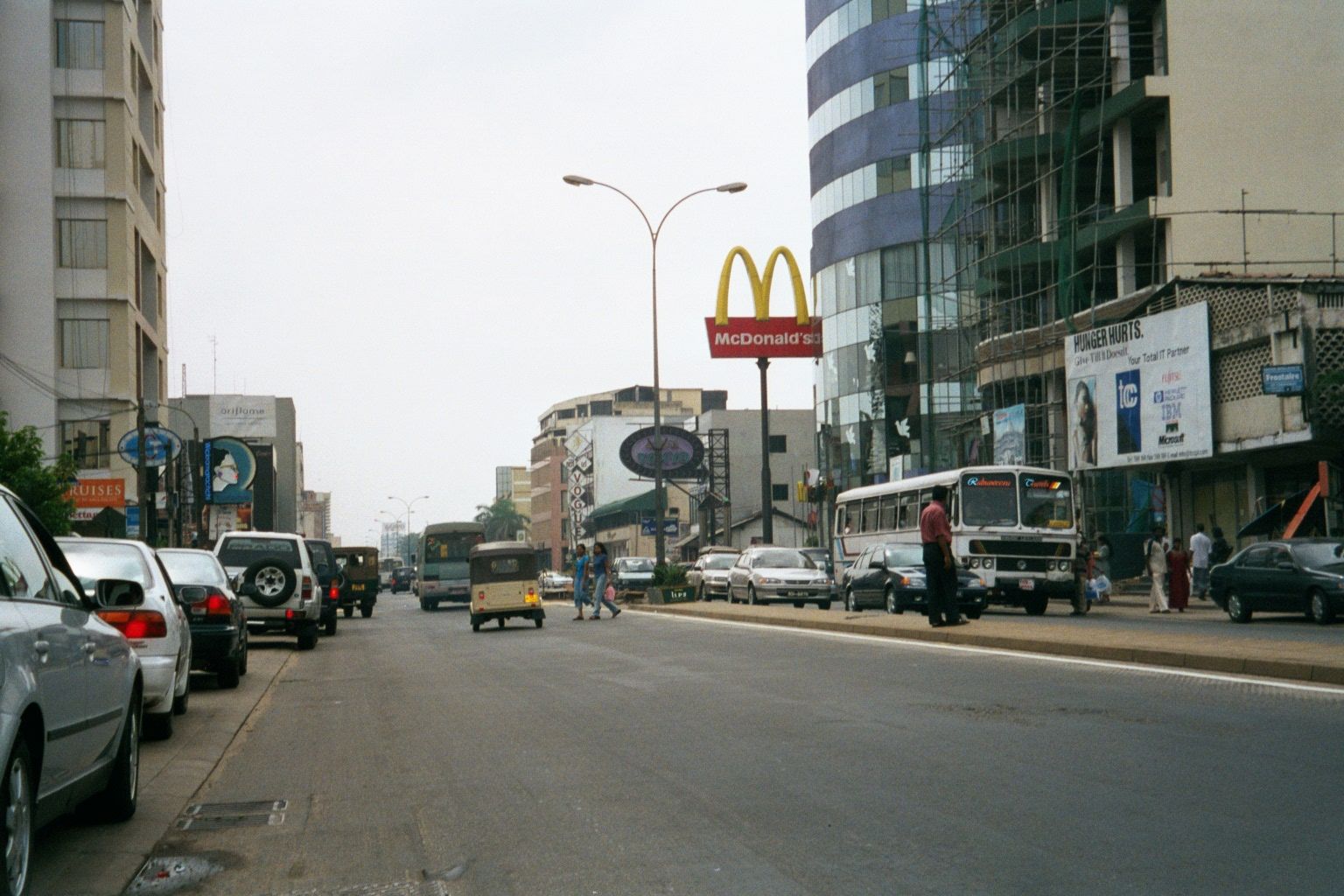 Another view of Galle Road, where McDonald's becomes a refuge for foreigners trying to find a relatively quiet place to sit for a few minute