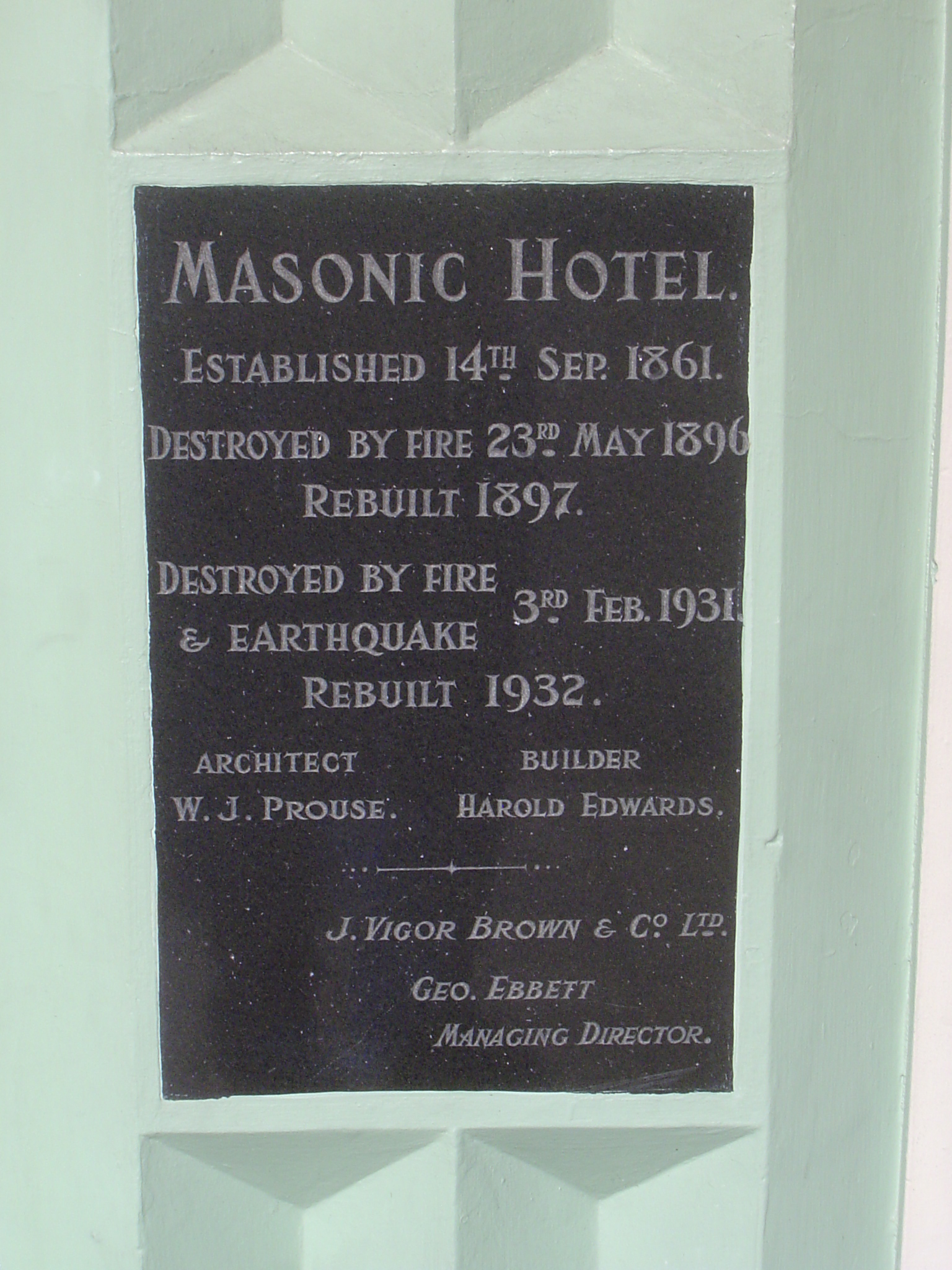 Persistance. Brown served as Napier's member of parliament from 1908 to 1922 and was mayor of Napier for 18 years, including the year of the