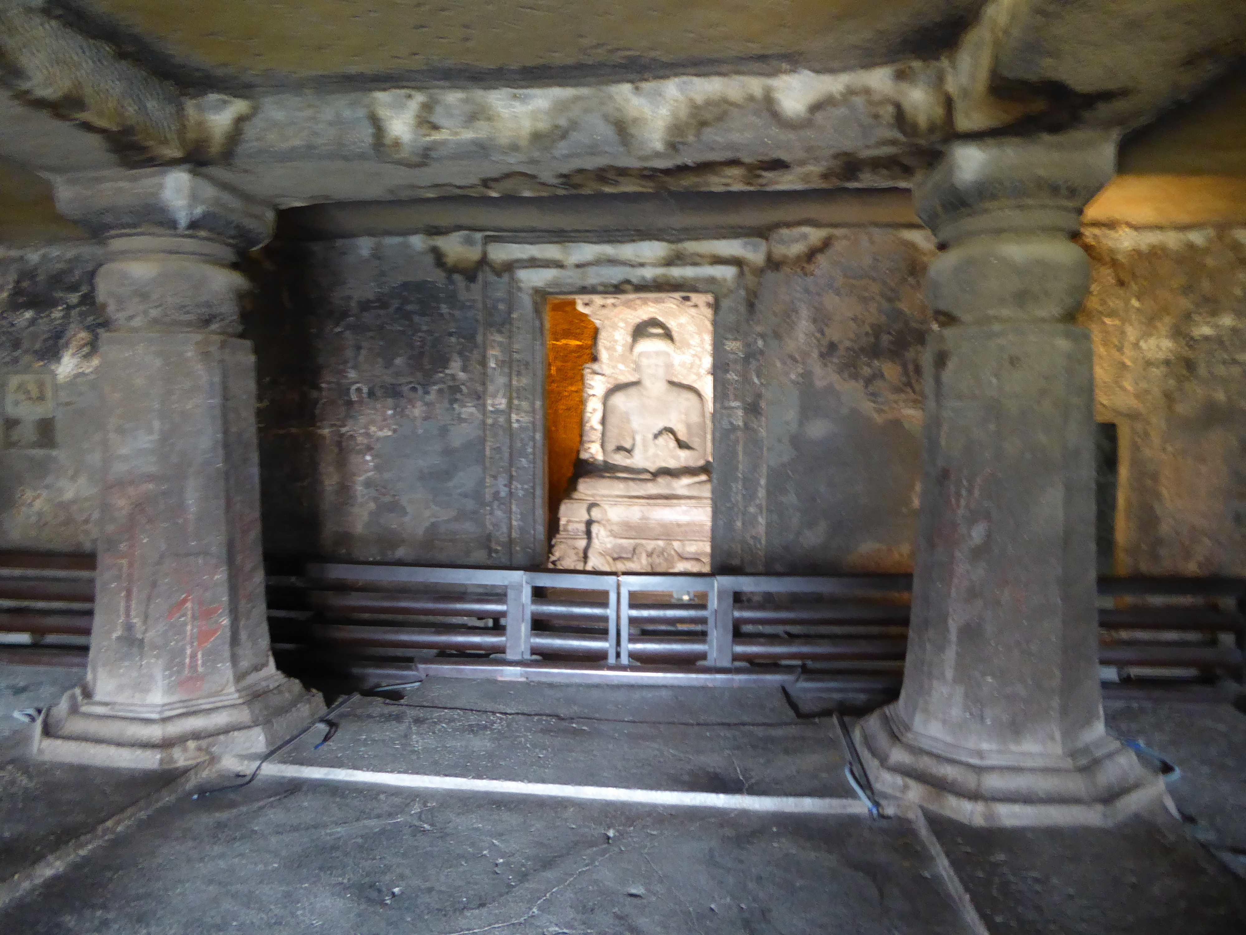 The shrine has room for circumambulation.
