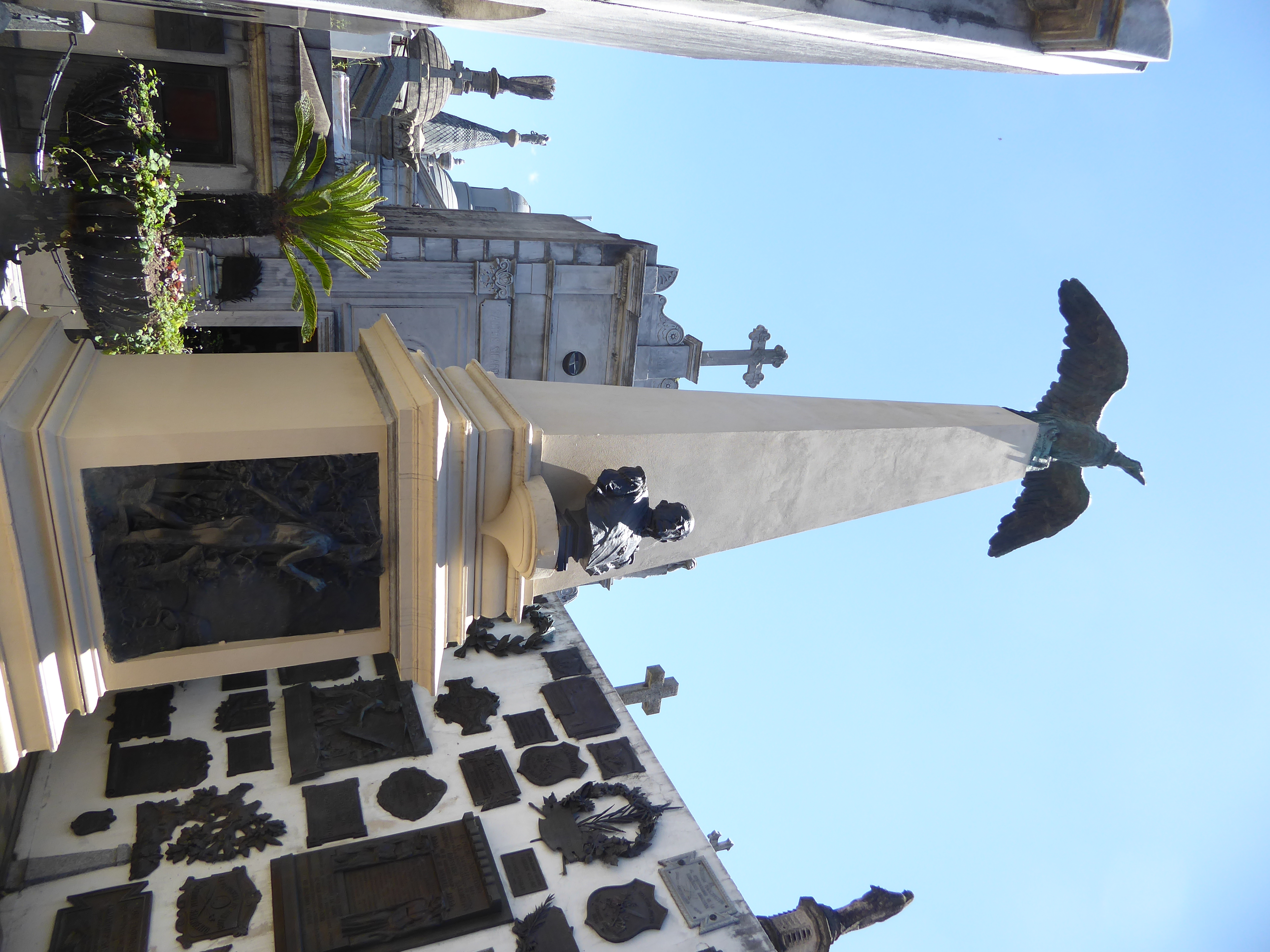 And here's Argentina's President Domingo Faustino Sarmiento, with a soaring condor created by the same hand, Victor de Pol's, that designed