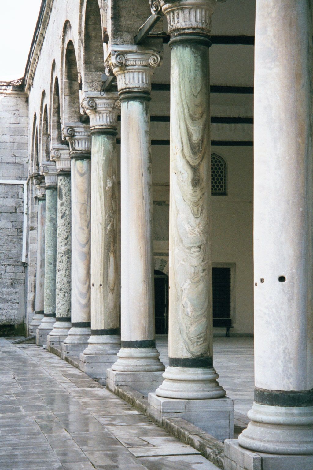 A marble arcade in the fourth courtyard.