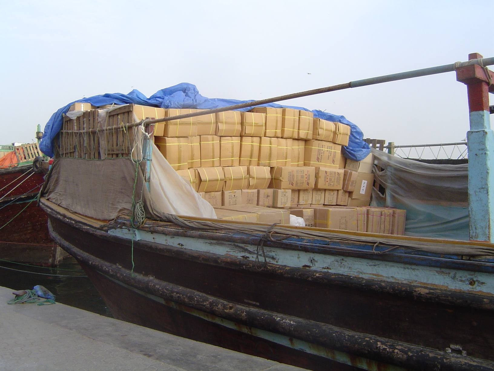 Everything's portaged, stacked, and secured by hand.