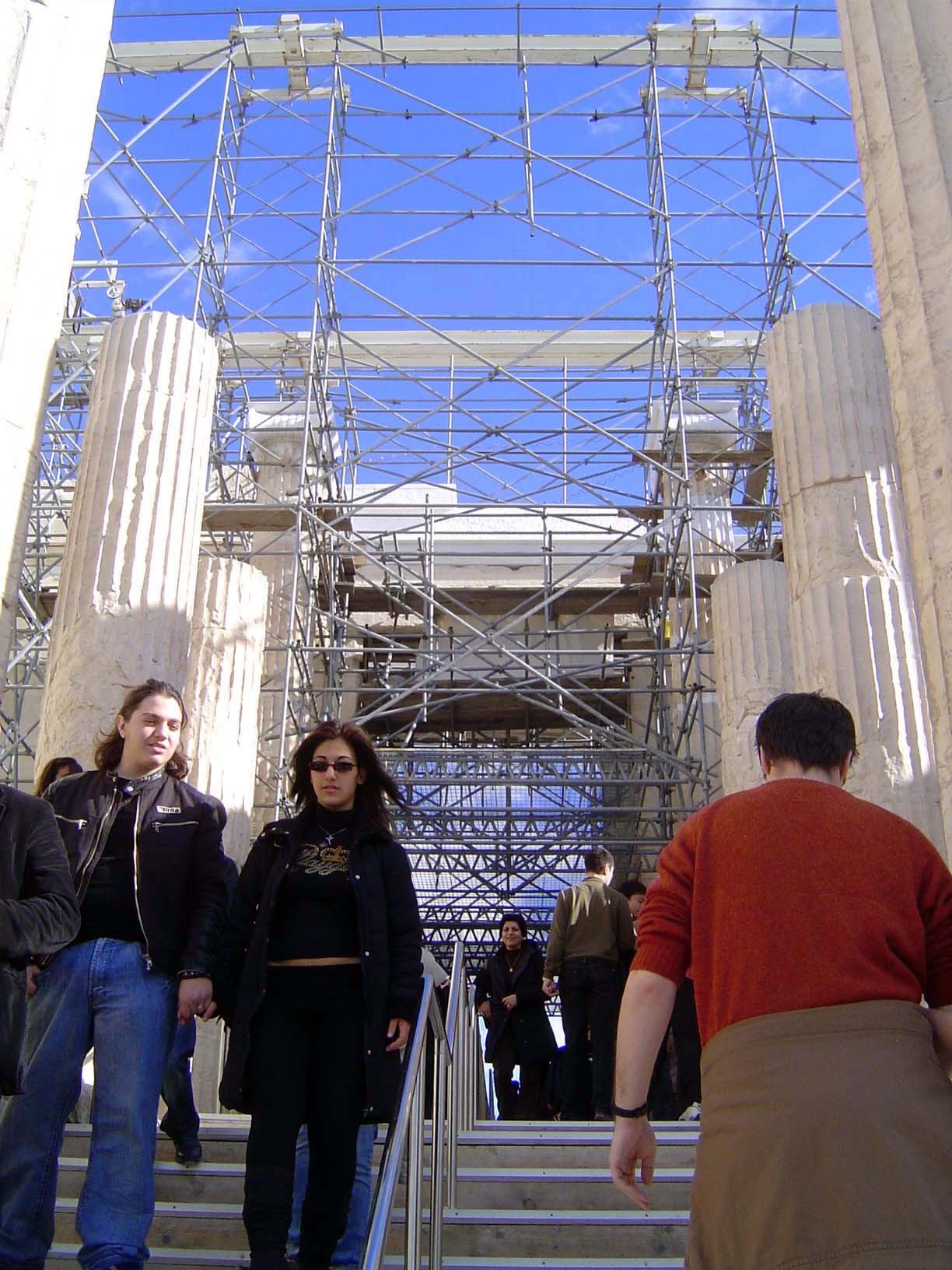 What you really didn't want to see: the passage through the propylaia early on a low-season morning, before the real crowd arrived. The gate