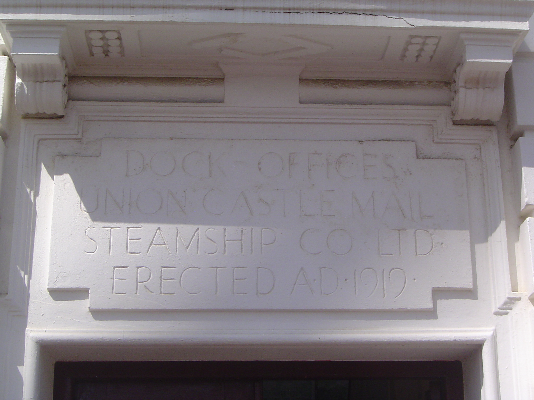 Now it's a museum and management office, but in 1920 it was the local office of the Union-Castle line. Ships left every Thursday at four in