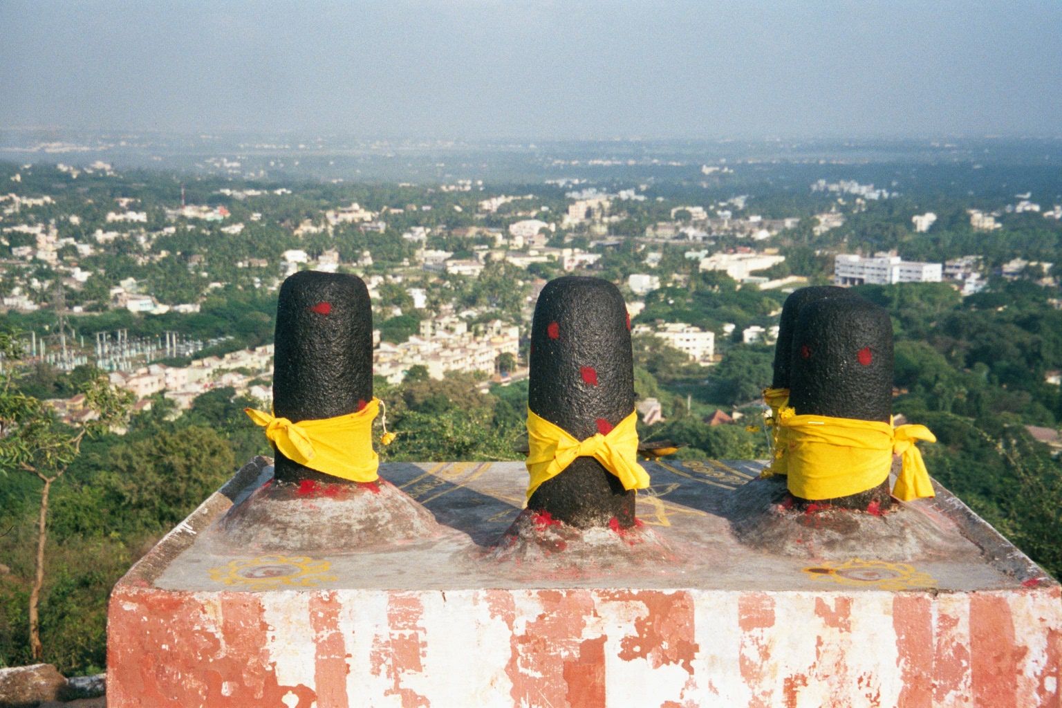 Lingams. That's the Coromandel Coast in the background. The plain is dotted with tanks that pond irrigation water; here, however, the plain