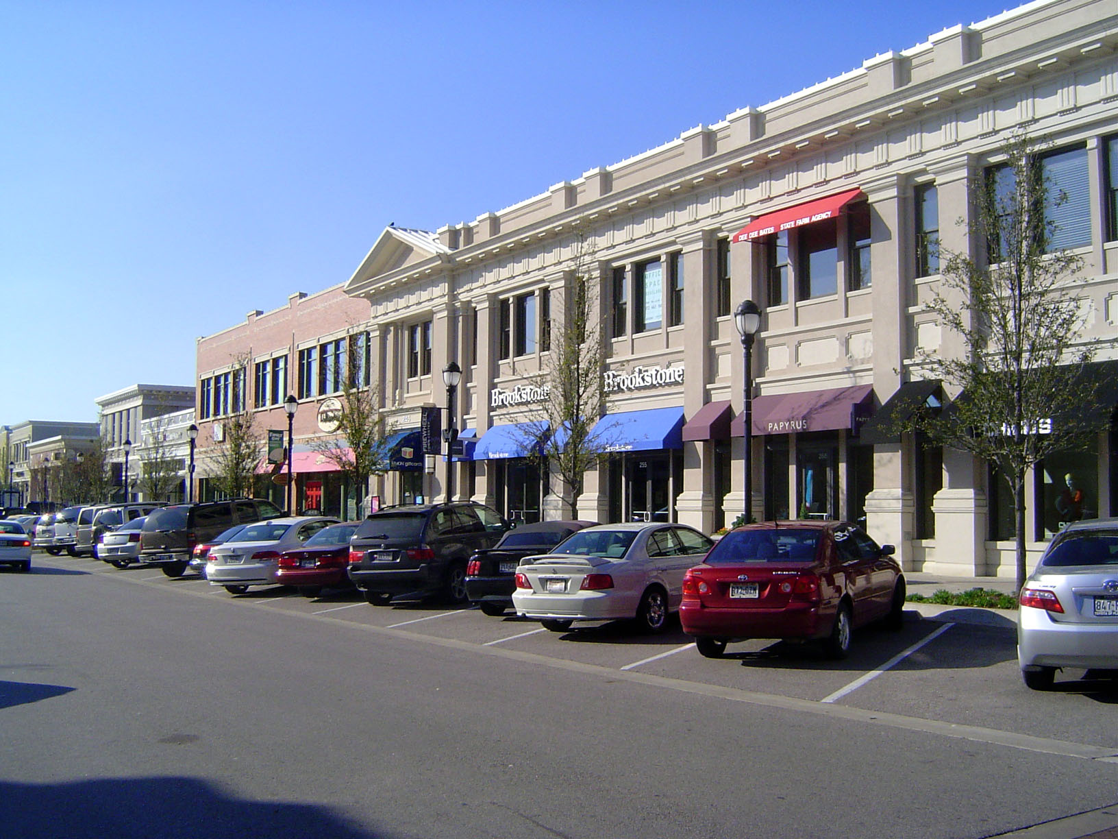 The north side of the plaza has this mixed-use block.