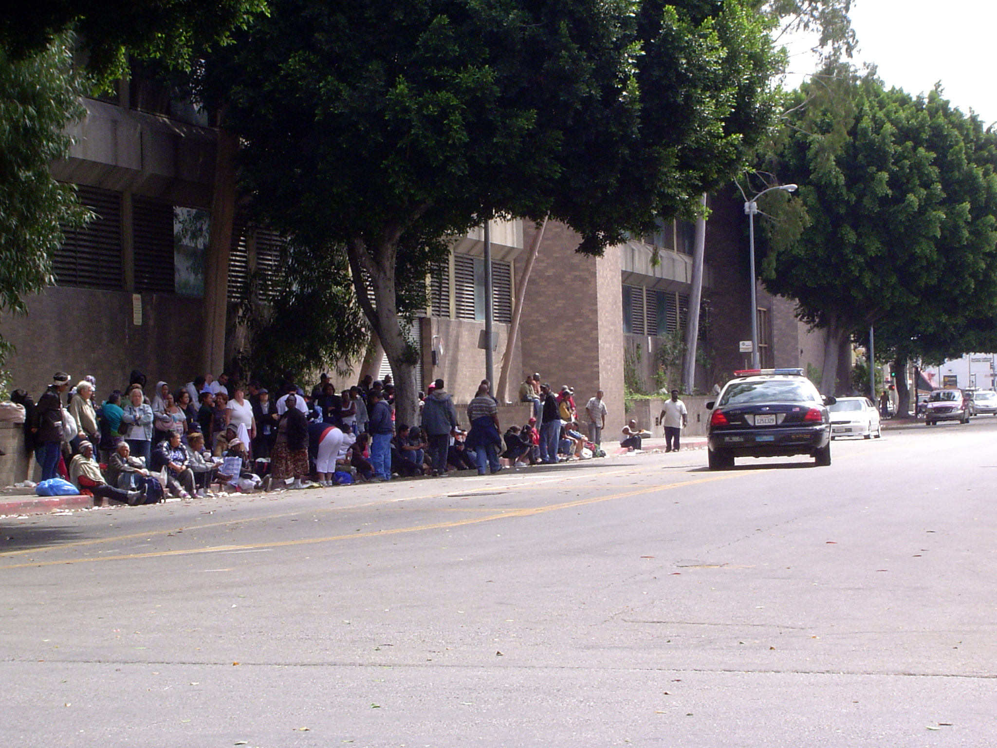 Skidrow was a more permanent feature, right up against the walls of LAPD's Central Station.