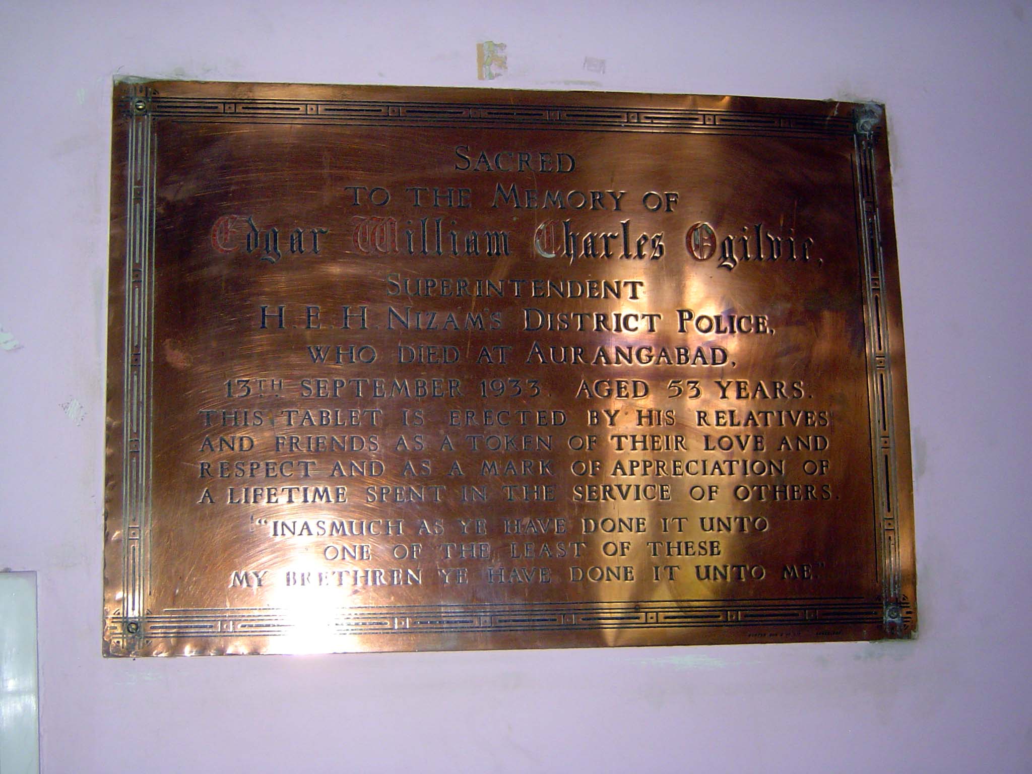 Late in the day: a memorial from 1933.