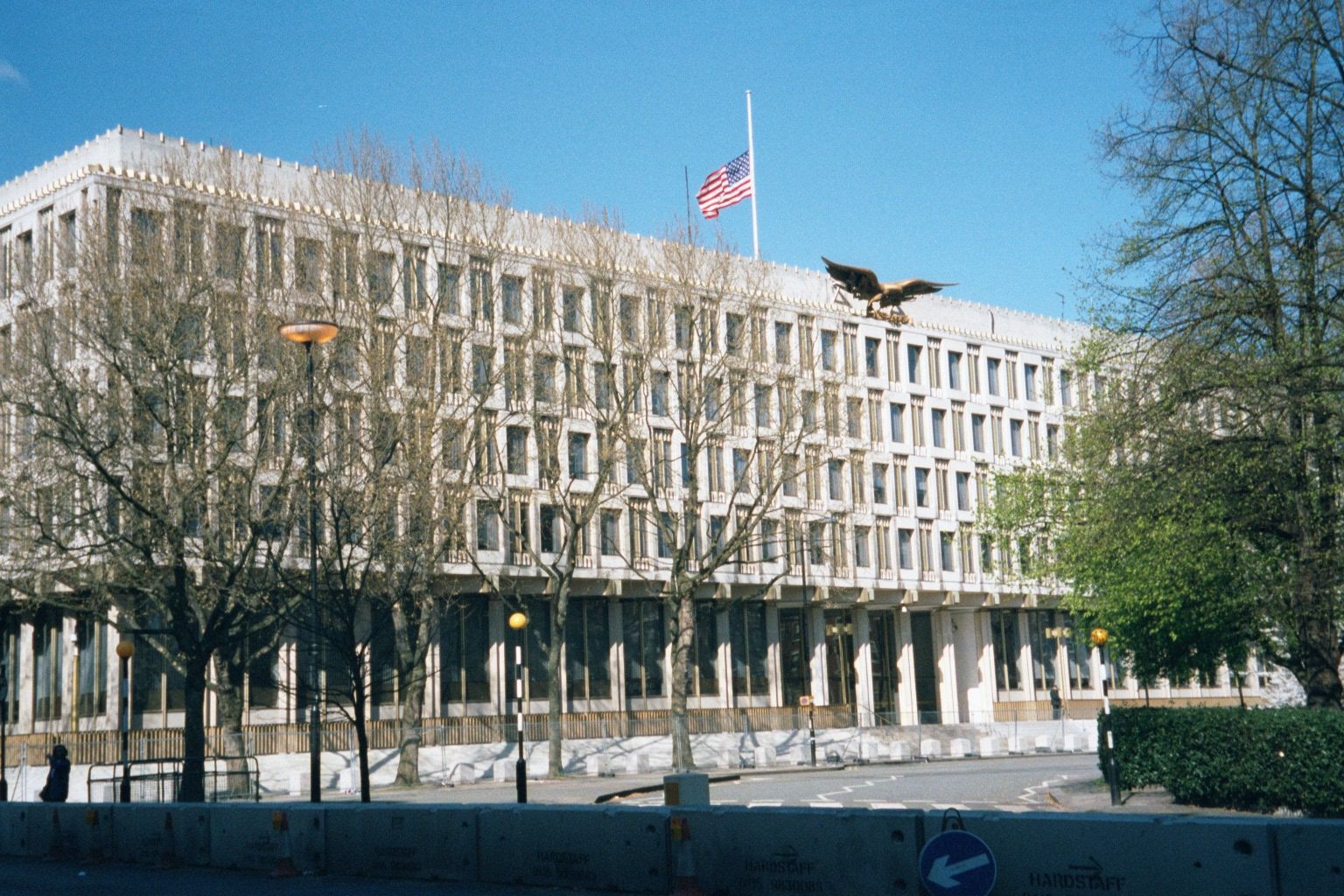 Stretching the category of "public building," we'll look at a few embassies. This, of course, is the American, housed in a building designed
