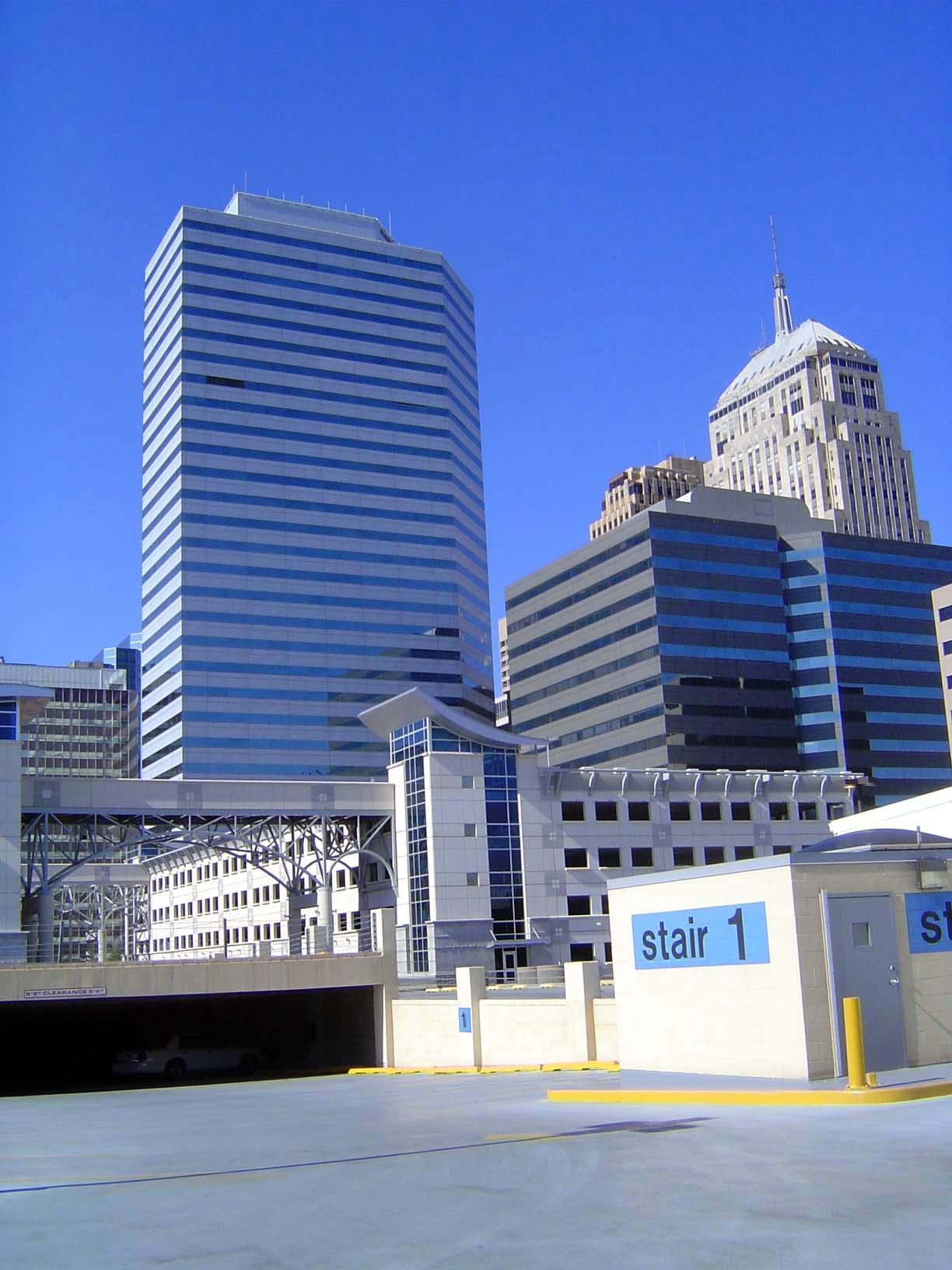 Another element in the production of a deserted downtown: this enormous parking structure, the Galleria Garage, is all there is to show for