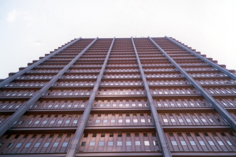 Not every tower is so anonymous. Here's the USX Tower, formerly the United States Steel Tower, which sounds a lot better, except that steel