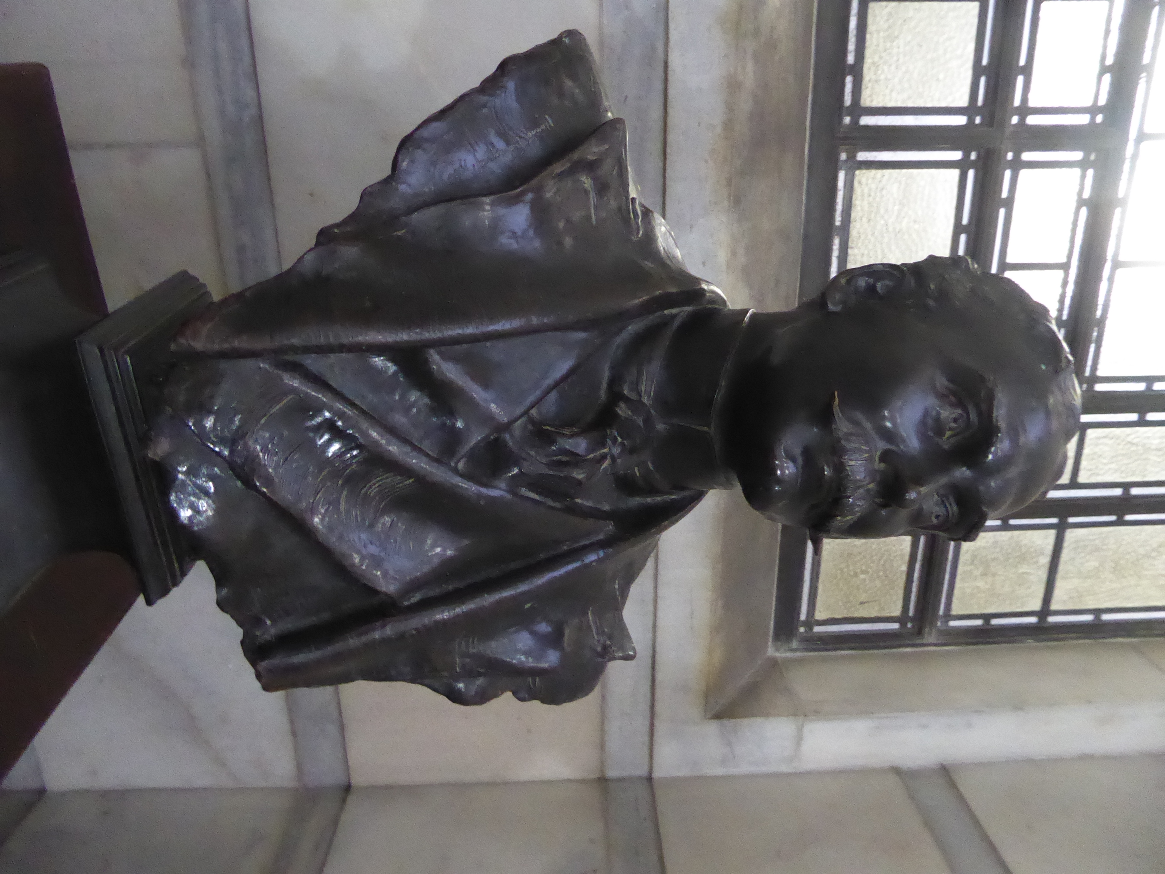 Look what we found: a bust of William Wilson Hunter, a prolific author and editor of Tthe Imperial Gazetteer of India. Hunter said of his pu