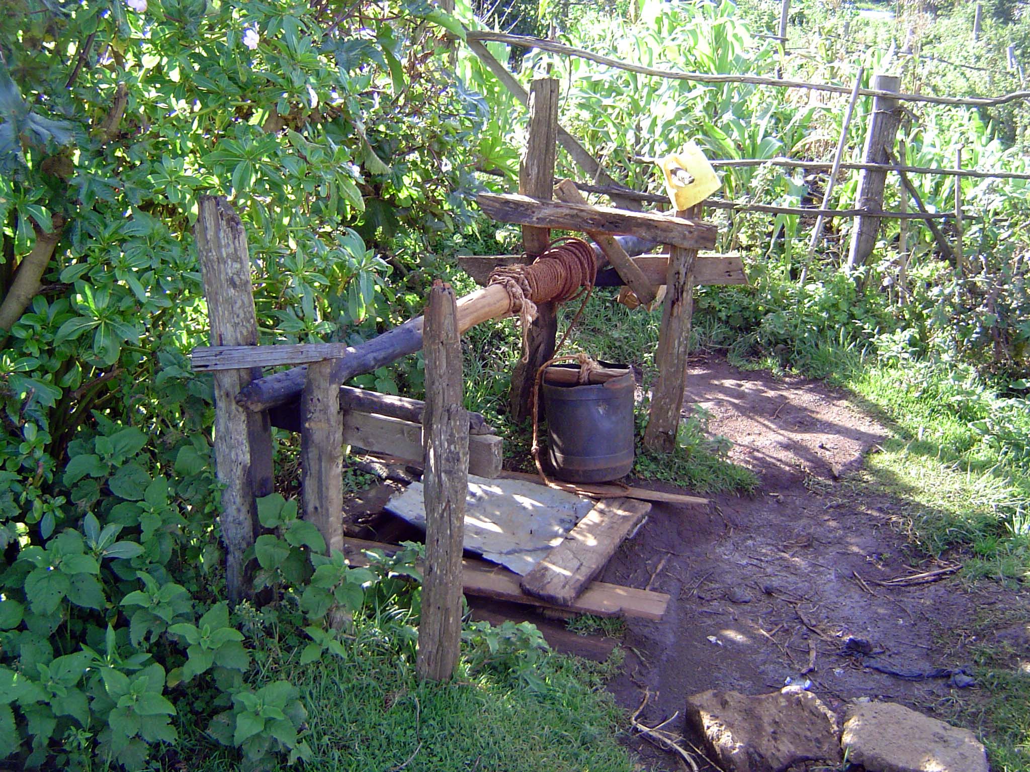 Water is abundant, both in a local creek and in this well, 90 feet deep.