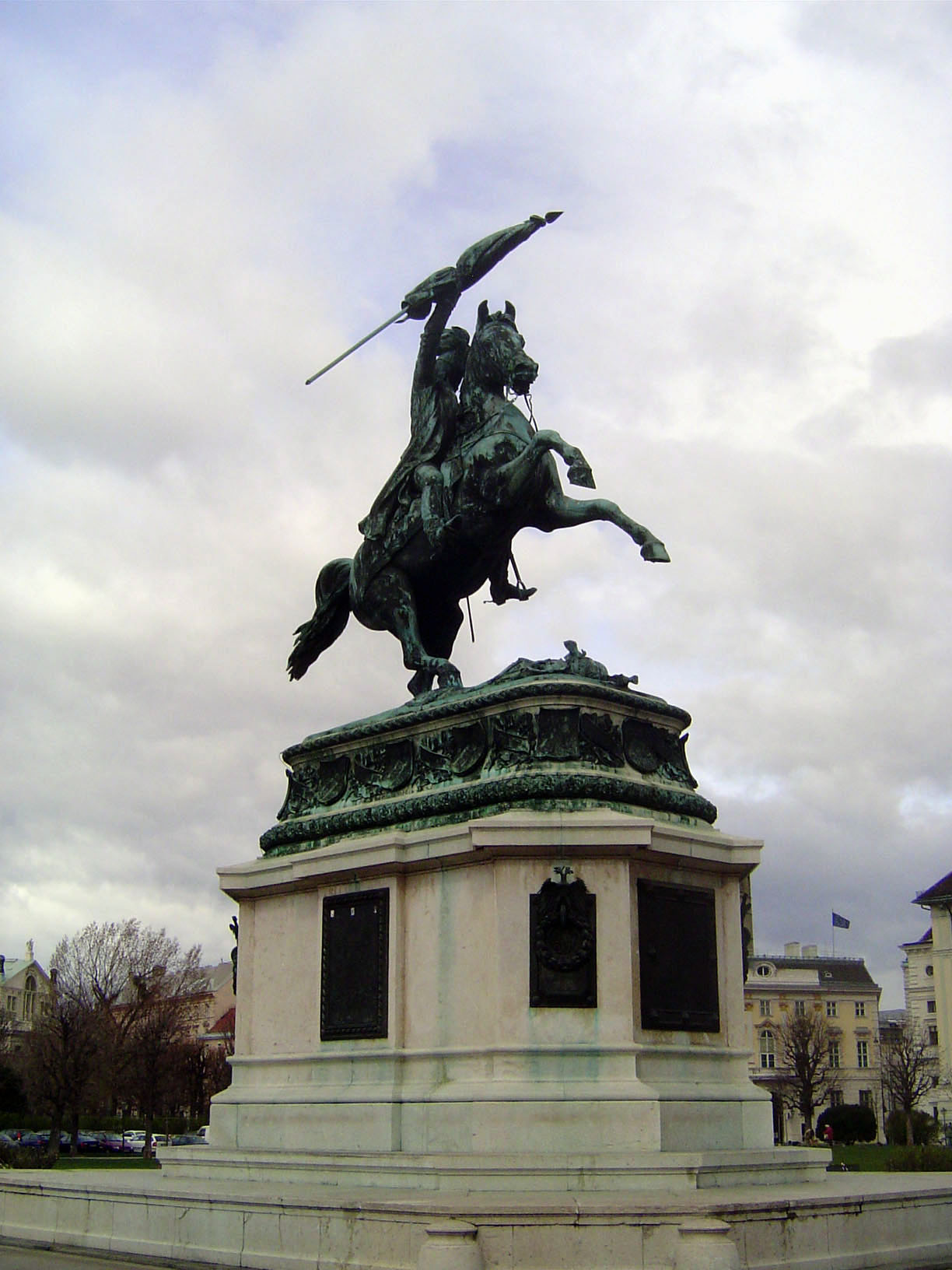 That's nothing! Facing him in the square is the Archduke Karl, who became field marshal general of the Holy Roman Empire in 1796 at 25. "Dad