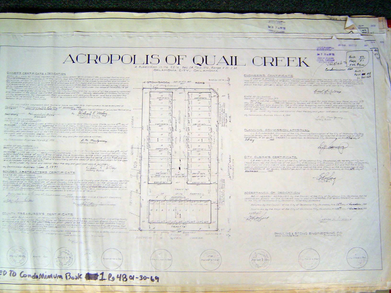 Meanwhile, housing additions continued to evolve. Here's the plat of the Acropolis of Quail Creek, from 1970.