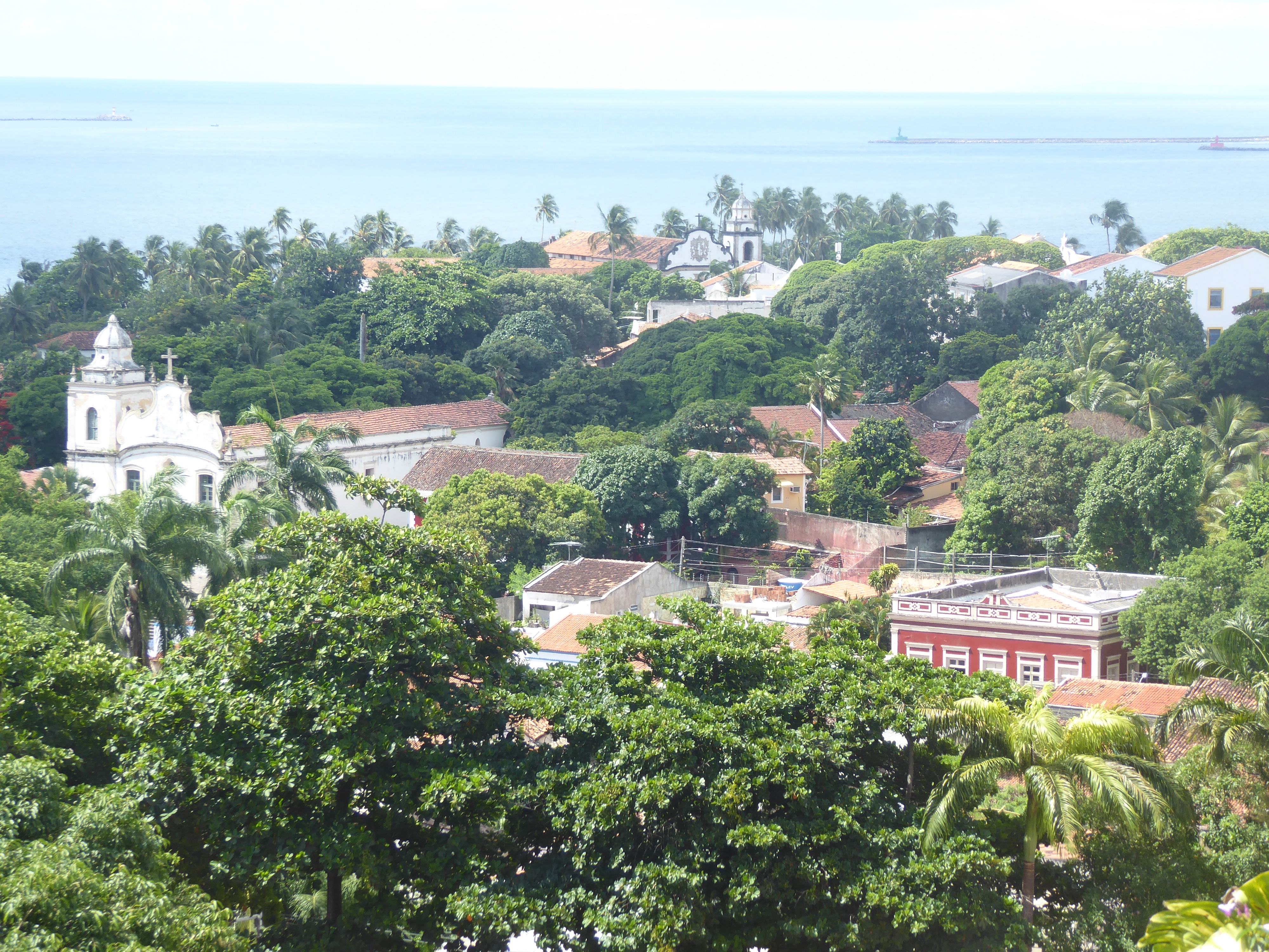 The churches and convents of Olinda face the Acropolis. Obeisance? Perhaps. At the left here is the convent of San Francisco; on the right i