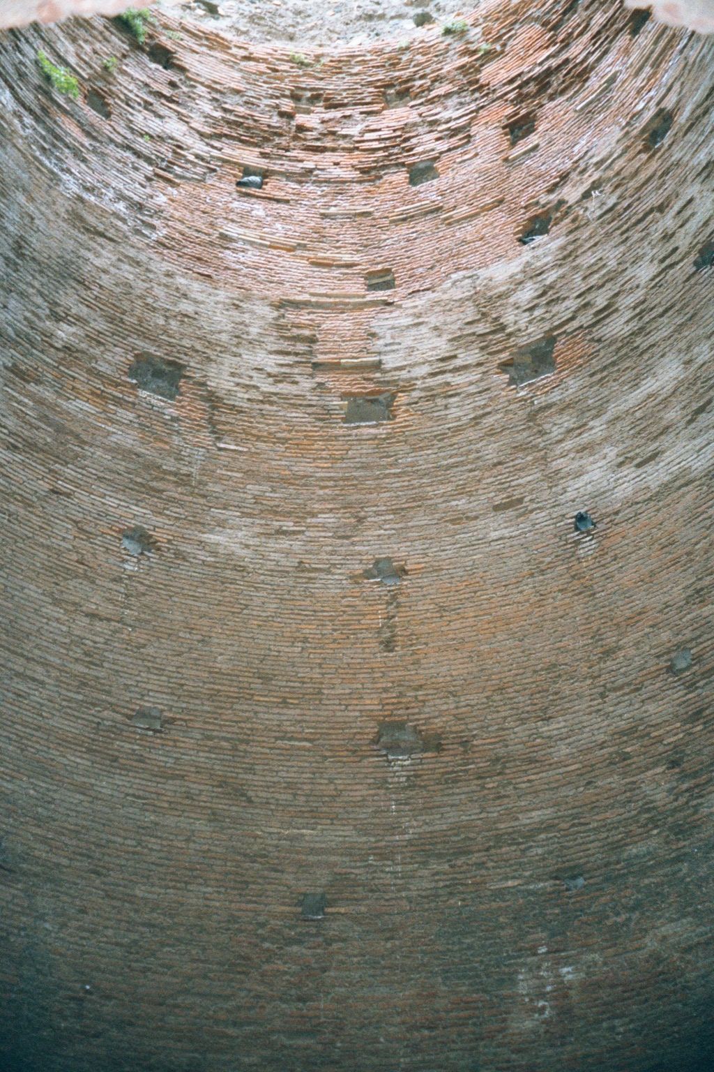 The interior is brick.