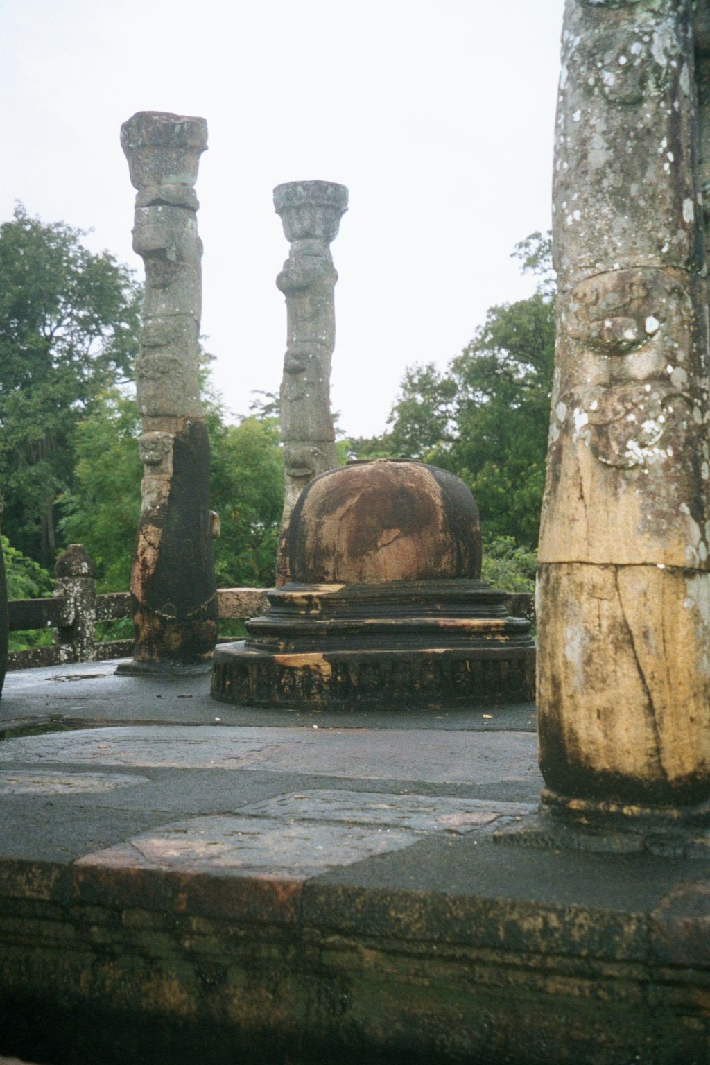 Another angle. Monks at Nissamkamalla listened to chanting in what would then have been a wood-roofed hall.